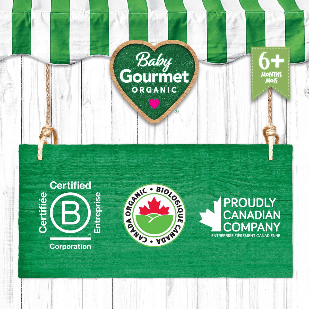 Baby Gourmet Banana Apple Kale Purée, 12 × 128 mL Pouches | 6 Months+ | Organic Baby Food | No Added Sugar or Salt | Made in Canada 🍁 All In One Marketplace Canada
