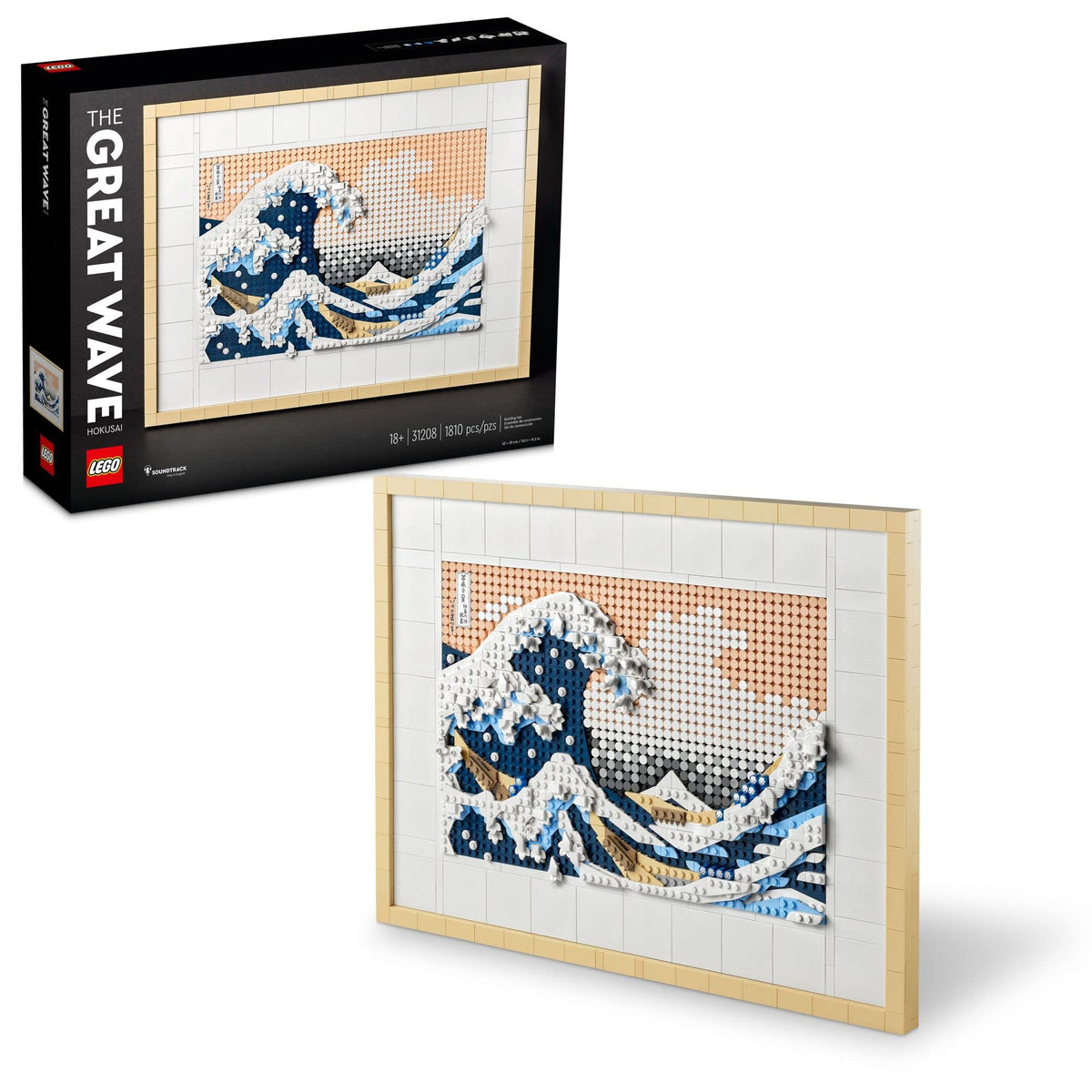 LEGO Art Hokusai – The Great Wave, 3D Japanese Wall Art, Framed Ocean Canvas Picture for Home or Office Décor, Creative DIY Activity, Arts & Crafts Kit, Hobbies for Adults, 31208 🍁 All In One Marketplace Canada