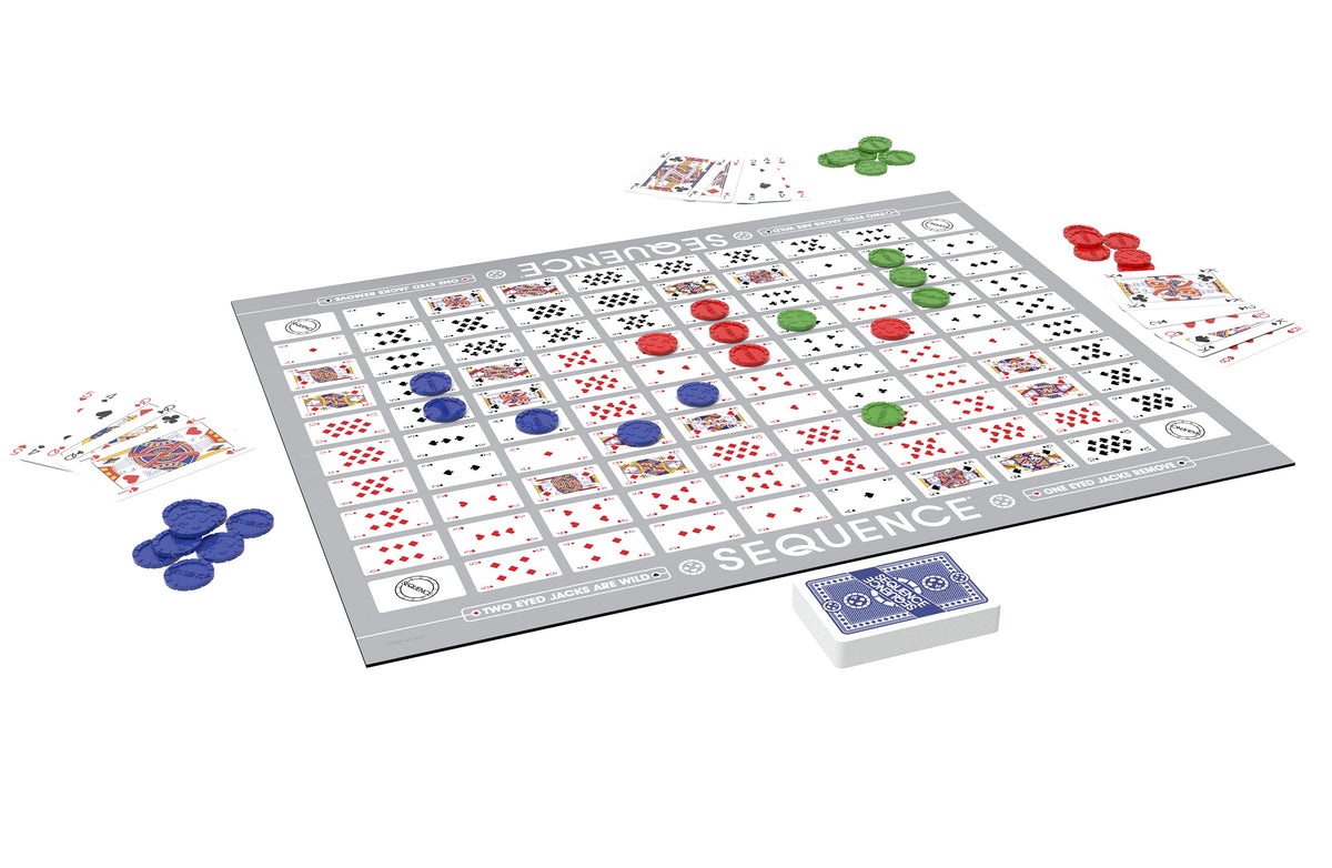 Jax Sequence - Original Sequence Game with Folding Board, Cards and Chips, 10.3" X 8.1" X 2.31" 🍁 All In One Marketplace Canada