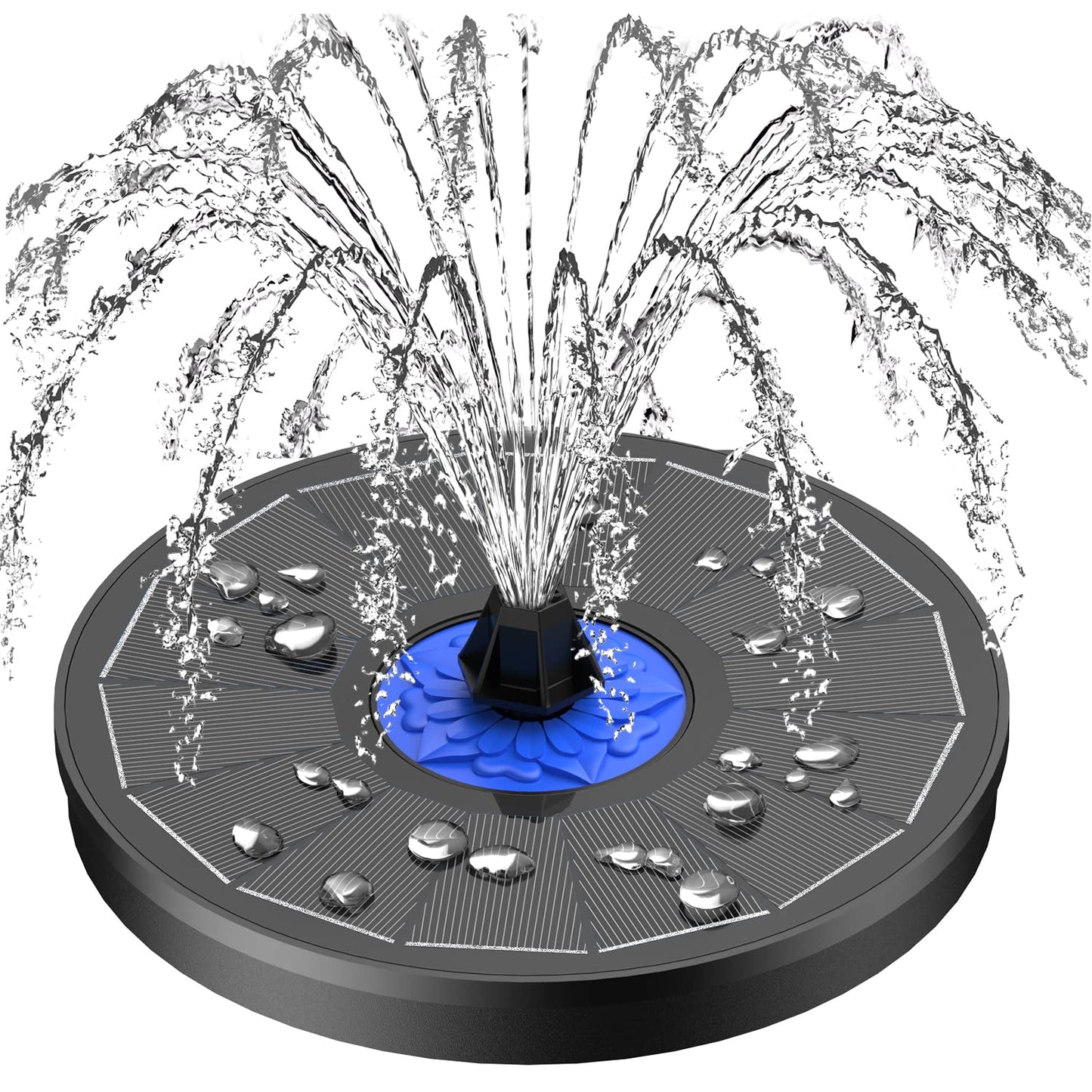SZMP Solar Fountain Upgrade, 3.5W Solar Powered Bird Bath Fountains with Flower, Outdoor Water Feature Solar Fountain Pump with 7-in-1 Nozzles, 4 Fixed Pipes for Humingbirds, Birdbath, and Garden 🍁 All In One Marketplace Canada