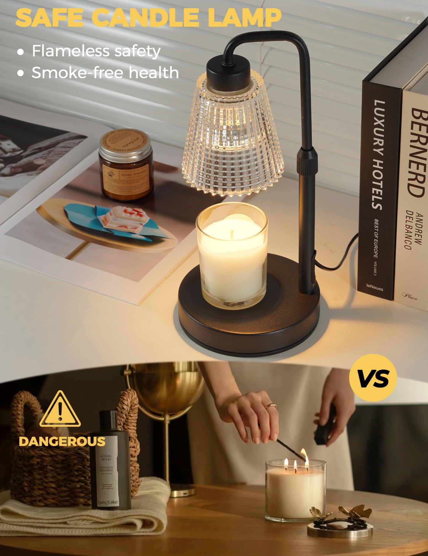GODONLIF Candle Warmer Lamp with Timer Dimmable, Birthday Gifts for Women Mom, Home Decor Living Room Bedroom Decor, Wax Melt Warmer for Jar Candles with 2 Bulbs 🍁 All In One Marketplace Canada