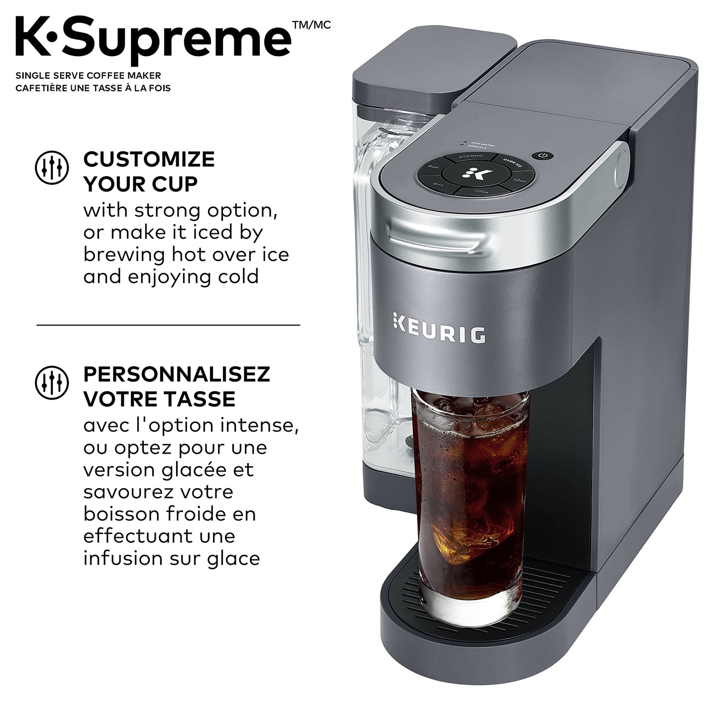 Keurig K-Supreme Single Serve K-Cup Pod Coffee Maker, With MultiStream Technology, Grey, 17.913in x 7.047in x 14.409in 🍁 All In One Marketplace Canada