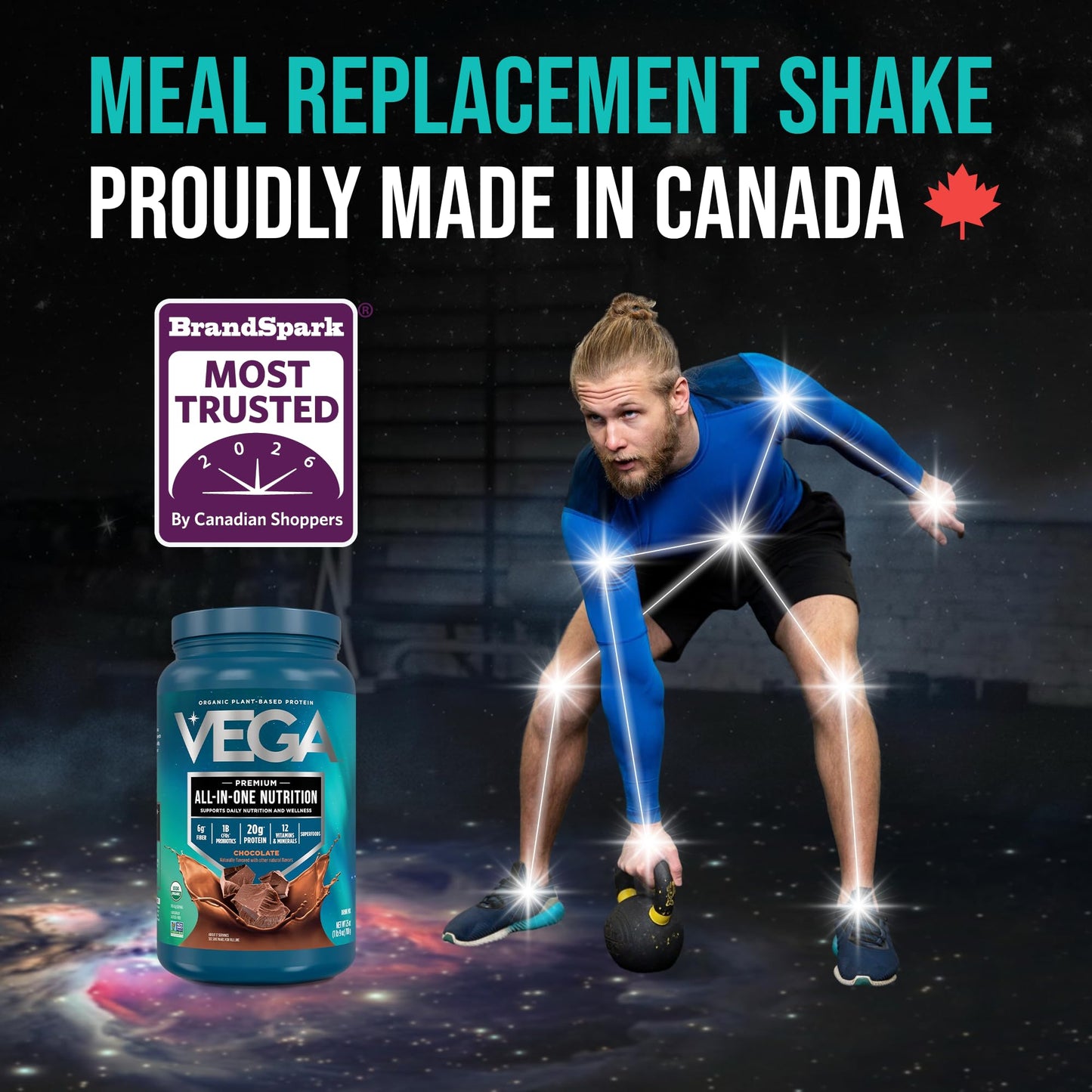 Vega Premium All-in-One Nutrition Protein Powder – 20g Plant-Based Vegan Protein, Vitamins & Probiotics, Chocolate, 876g (19 Servings) 🍁 All In One Marketplace Canada