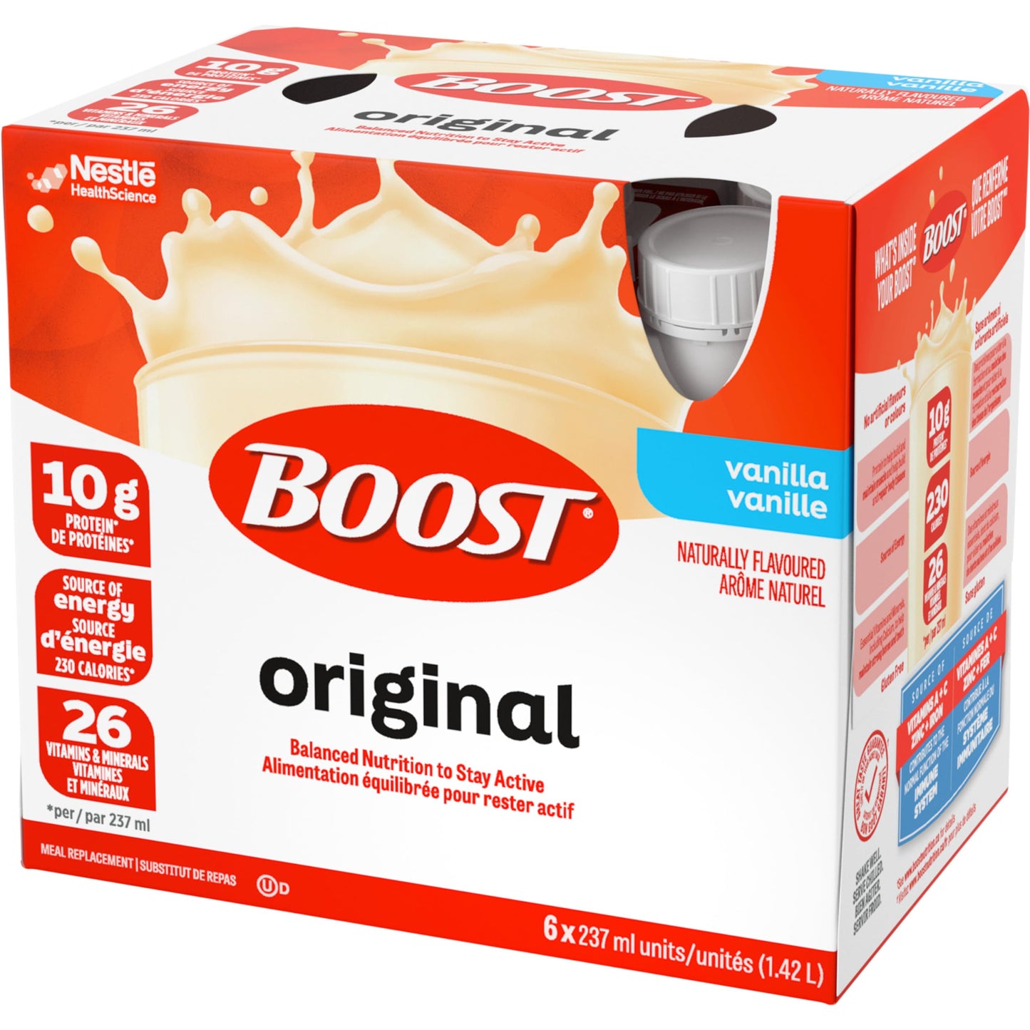 BOOST Original Meal Replacement Drink, Vanilla, 6x237ml, Case Pack of 4, Packaging May Vary 🍁 All In One Marketplace Canada