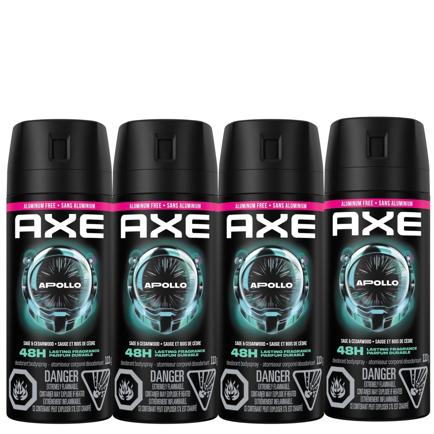 AXE Apollo Deodorant Body Spray, for long-lasting odour protection, Sage & Cedarwood, Aluminum-free Deodorant, 113g (Pack of 4) 🍁 All In One Marketplace Canada