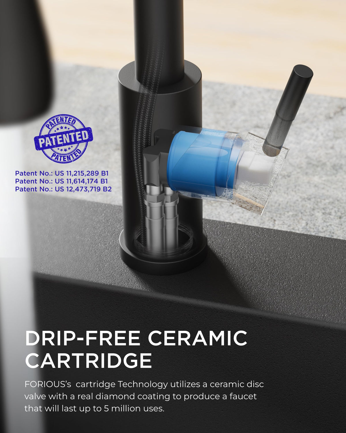 FORIOUS Black Kitchen Faucets with Pull Down Sprayer, Kitchen Sink Faucet with Pull Out Sprayer, Fingerprint Resistant, Single Hole Deck Mount, Single Handle Copper Kitchen Faucet, Matte Black 🍁 All In One Marketplace Canada