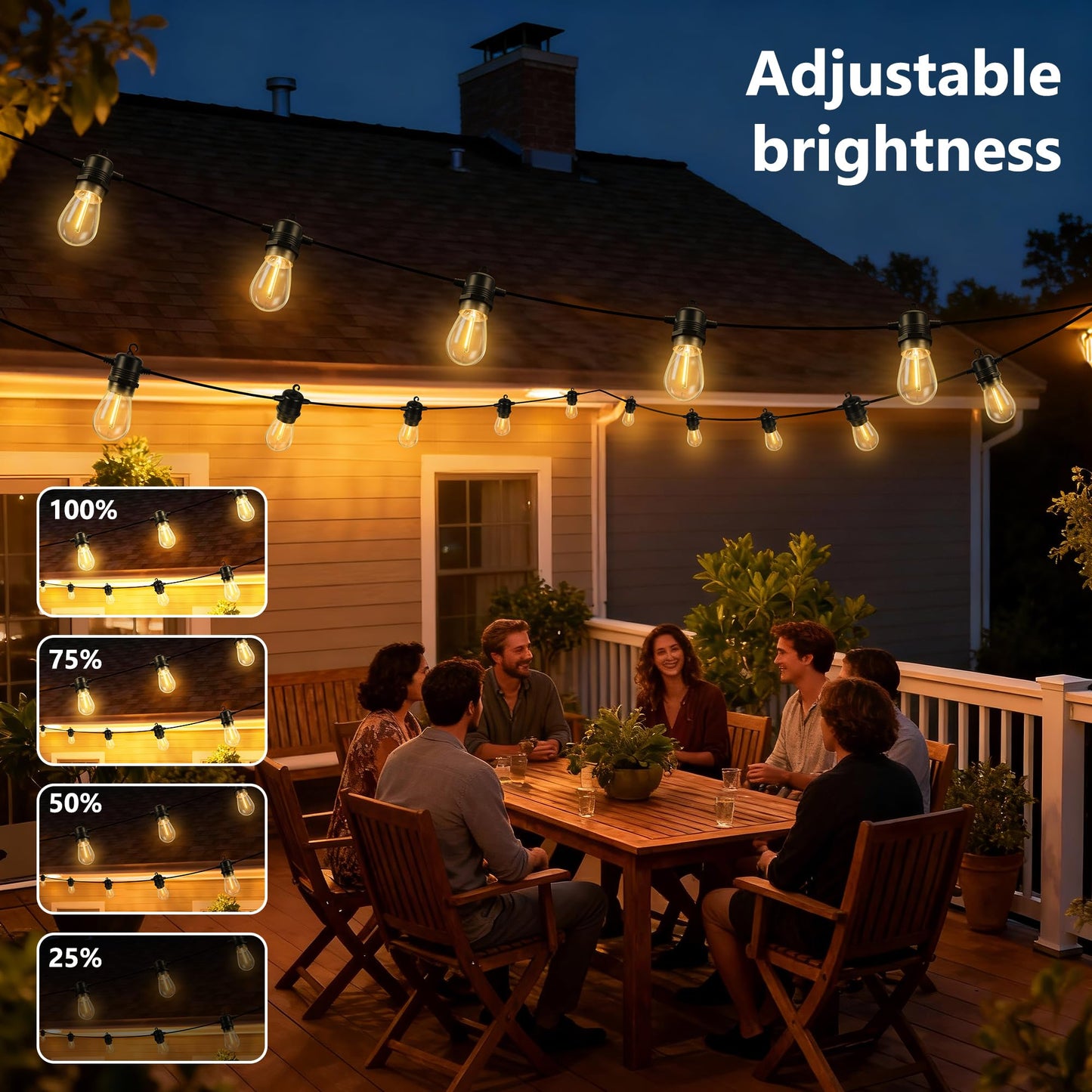 Joomer Solar String Lights Outdoor, 55FT S14, 16+2 Bulbs (2700K,Warm White) 🍁 All In One Marketplace Canada