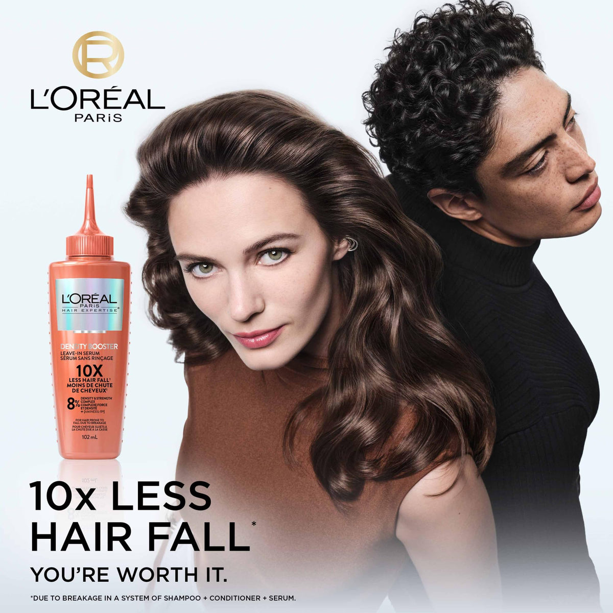 L'Oréal Paris Hair Expertise Density Booster Hair Serum, Leave In Serum, with Aminexil-R for Fall Due to Breakage, For Thinning and Fine Hair, Pack of 1, 102ml 🍁 All In One Marketplace Canada