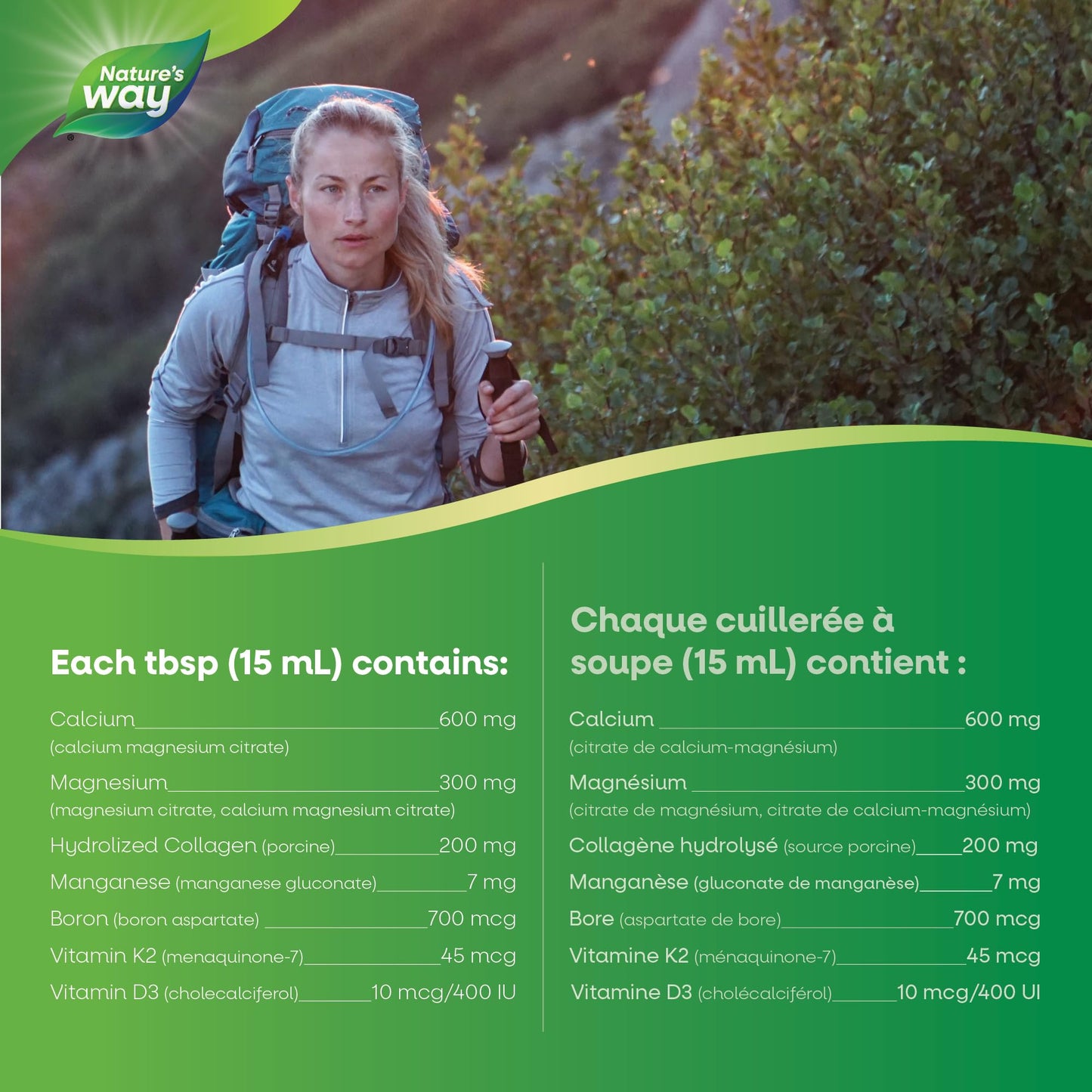 Nature's Way Calcium and Magnesium Citrate 2:1 - Liquid Supplement with Vitamin D3, Vitamin K2 and Collagen – Helps Support the Maintenance of Bones and Teeth – Orange Flavour, 500 mL 🍁 All In One Marketplace Canada