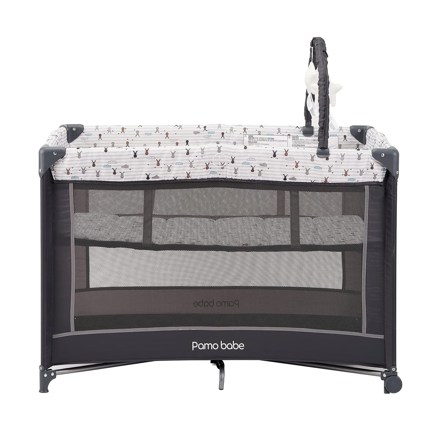 Pamo Babe Portable Baby Playpen, Lightweight Travel Playard with Mattress and Wheels (Rabbit) 🍁 All In One Marketplace Canada