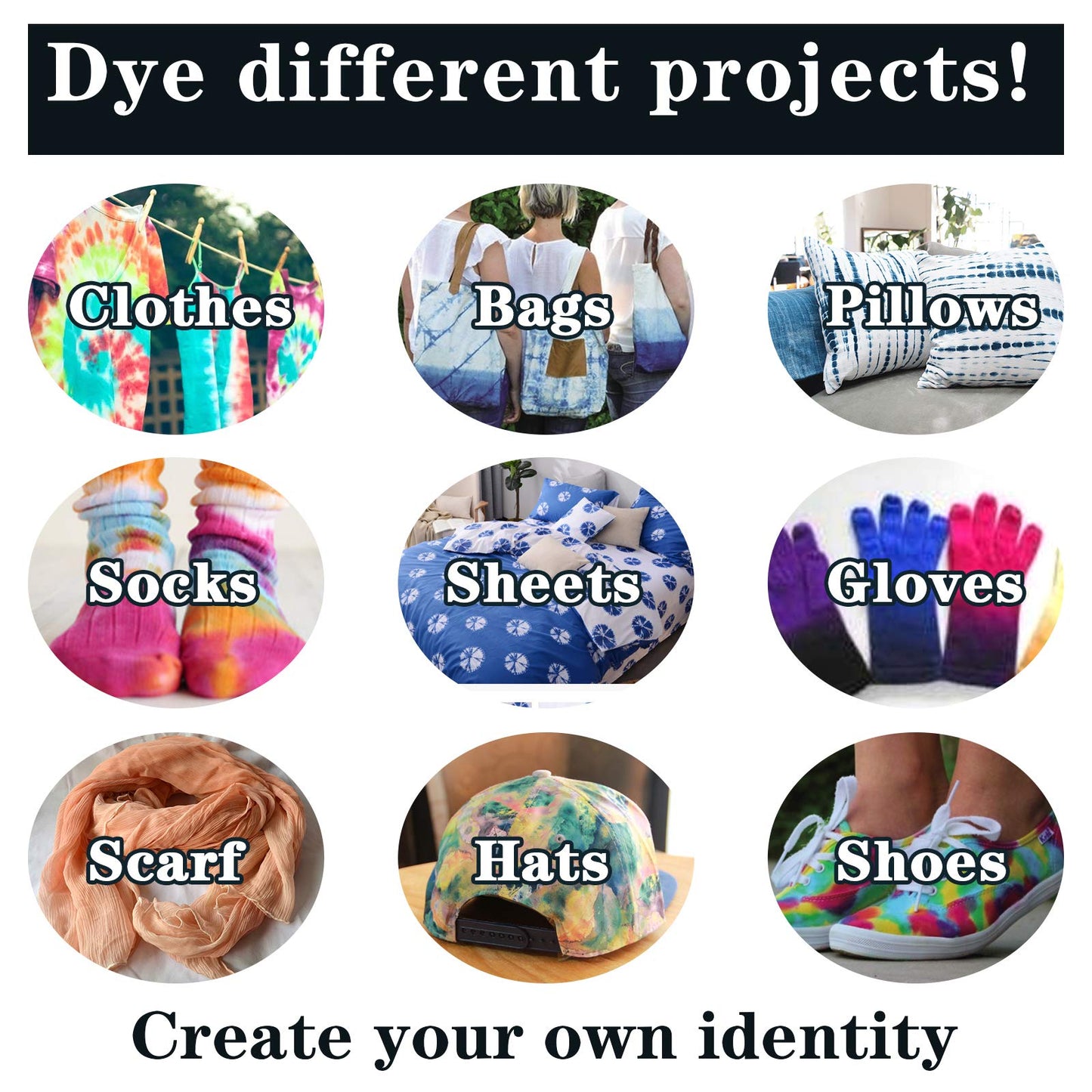 WINSONS Tie Dye Kit, 20 Colours Non Toxic Permanent Fabric Dye Art Set for Kids Women for Homemade Party Creative Group Activities DIY Gift 🍁 All In One Marketplace Canada