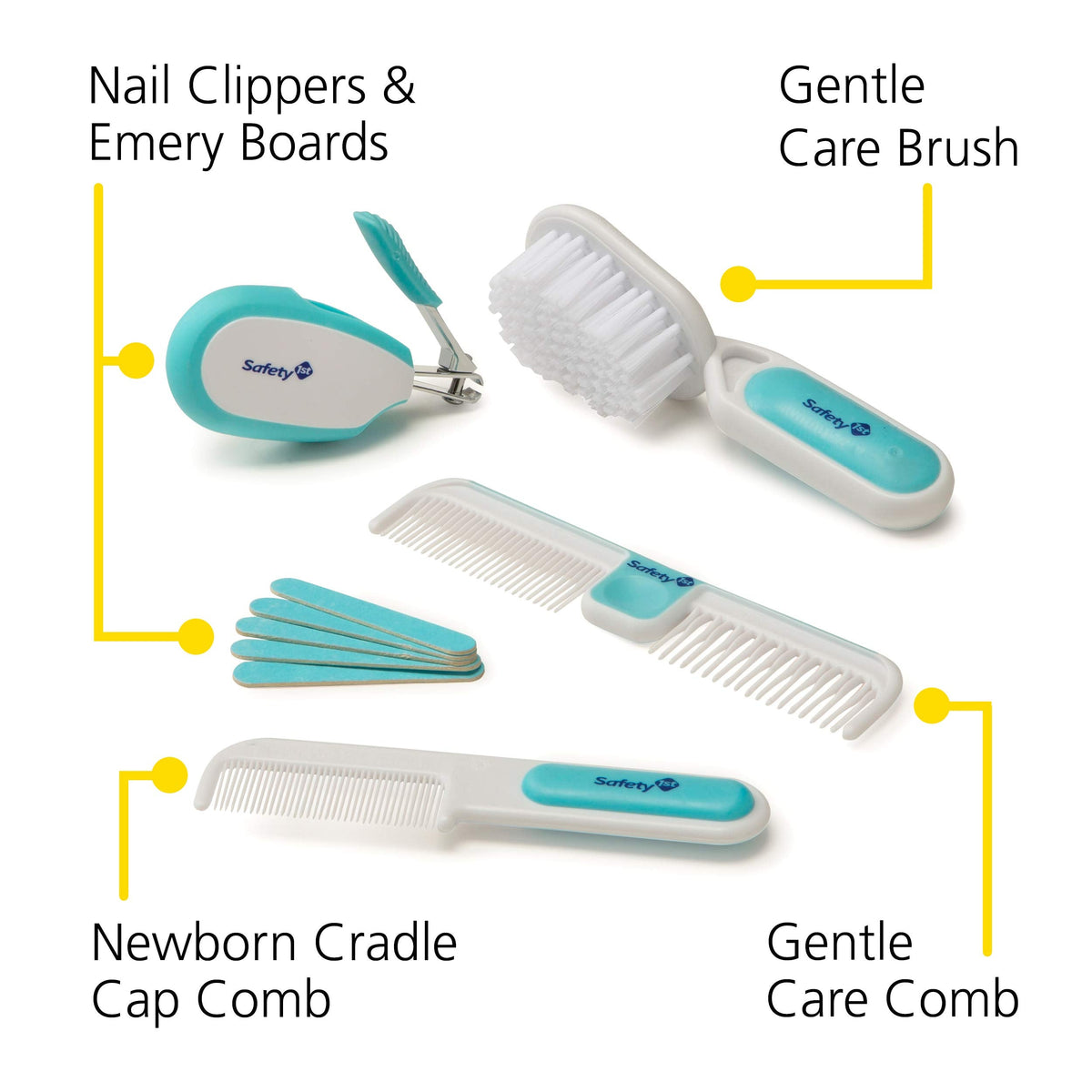 Safety 1st Deluxe Healthcare & Grooming Kit – Baby Essentials Set with 3-in-1 Thermometer, Nasal Aspirator, Nail Clippers, Medicine Dispenser, Brush & Comb, and More - Arctic Blue 🍁 All In One Marketplace Canada