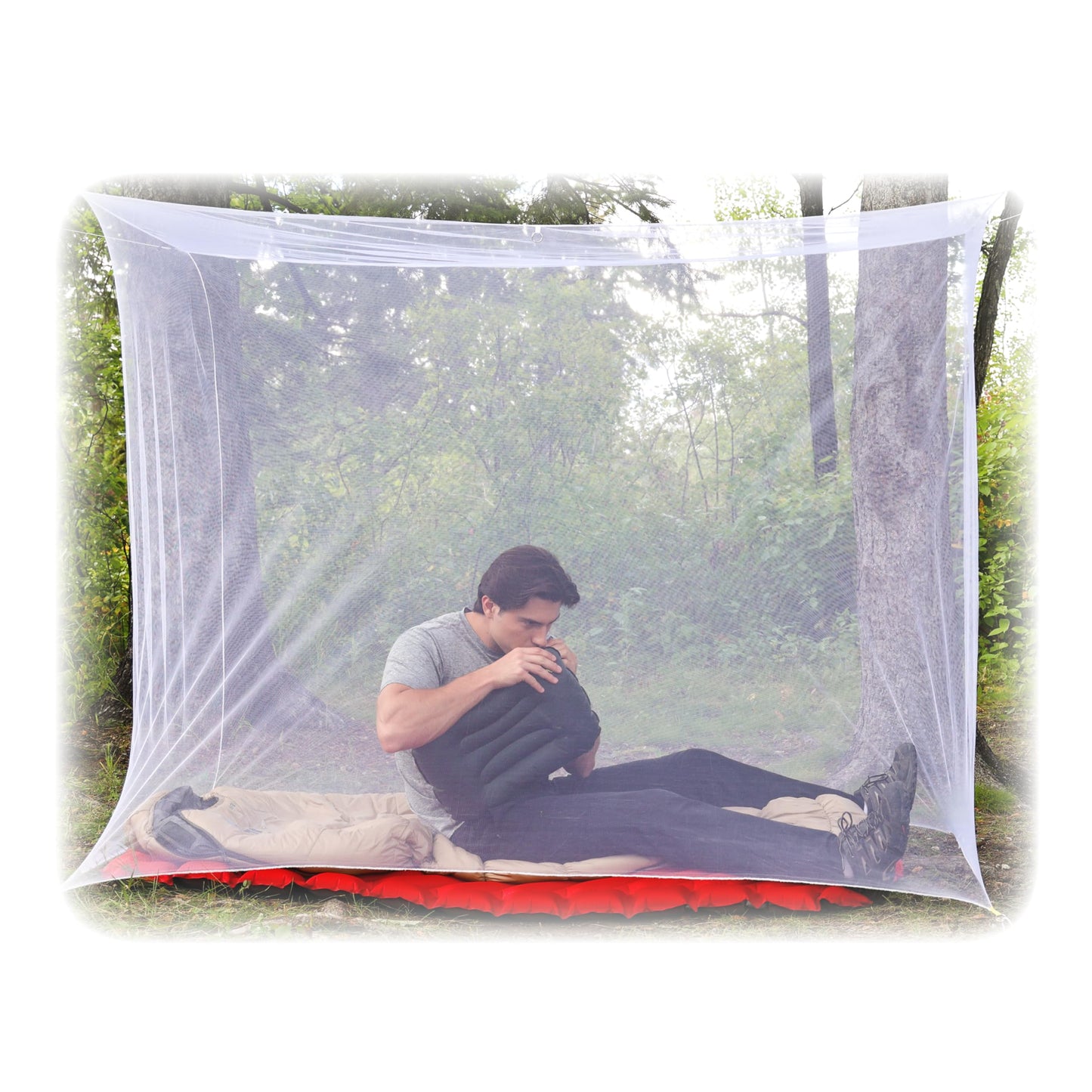 Coghlan's Rectangular Mosquito Net – Lightweight Mesh Canopy for Camping, Travel, and Outdoor Use – Includes Tie Loops, Carry Bag, Twine, Hooks, Anchors, Nails – White, 78" x 32" x 59" 🍁 All In One Marketplace Canada