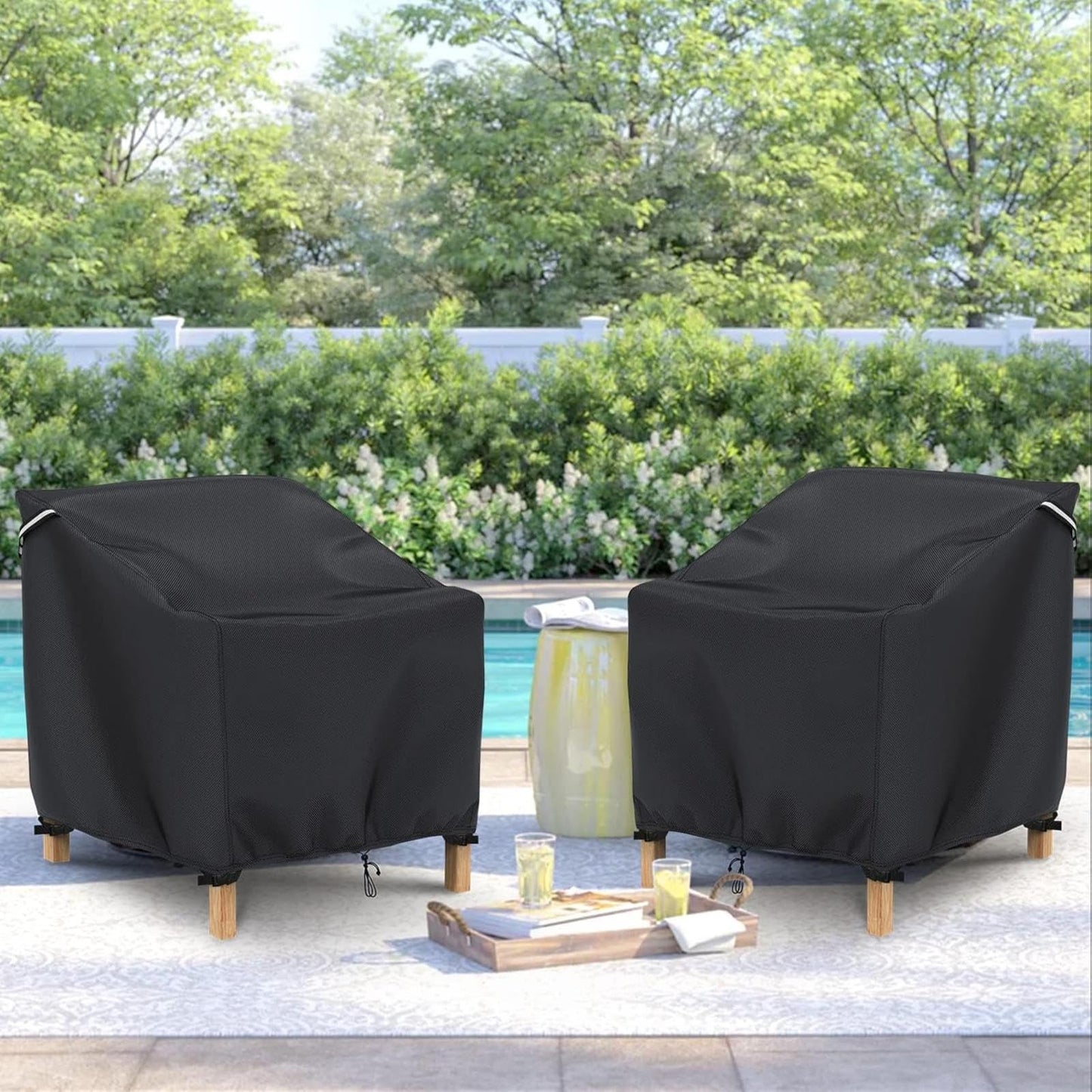 Gasadar Patio Chair Cover-2 Pack, Heavy Duty Waterproof UV Resistant Anti-Fading Chair Covers for Lawn Outdoor Furniture Chairs,33"W x 34"D x 31.1"H 🍁 All In One Marketplace Canada