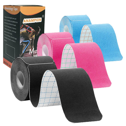 Kinesiology Tape Precut (3 Rolls,60 Precut Strips) Waterproof Sports & Athletic tape for Athletes - Physio Elastic Sports Tape Pain Relief Adhesive for Muscles Shin Splints Ankle Neck Knee & Shoulder 5m (Mixed color) 🍁 All In One Marketplace Canada