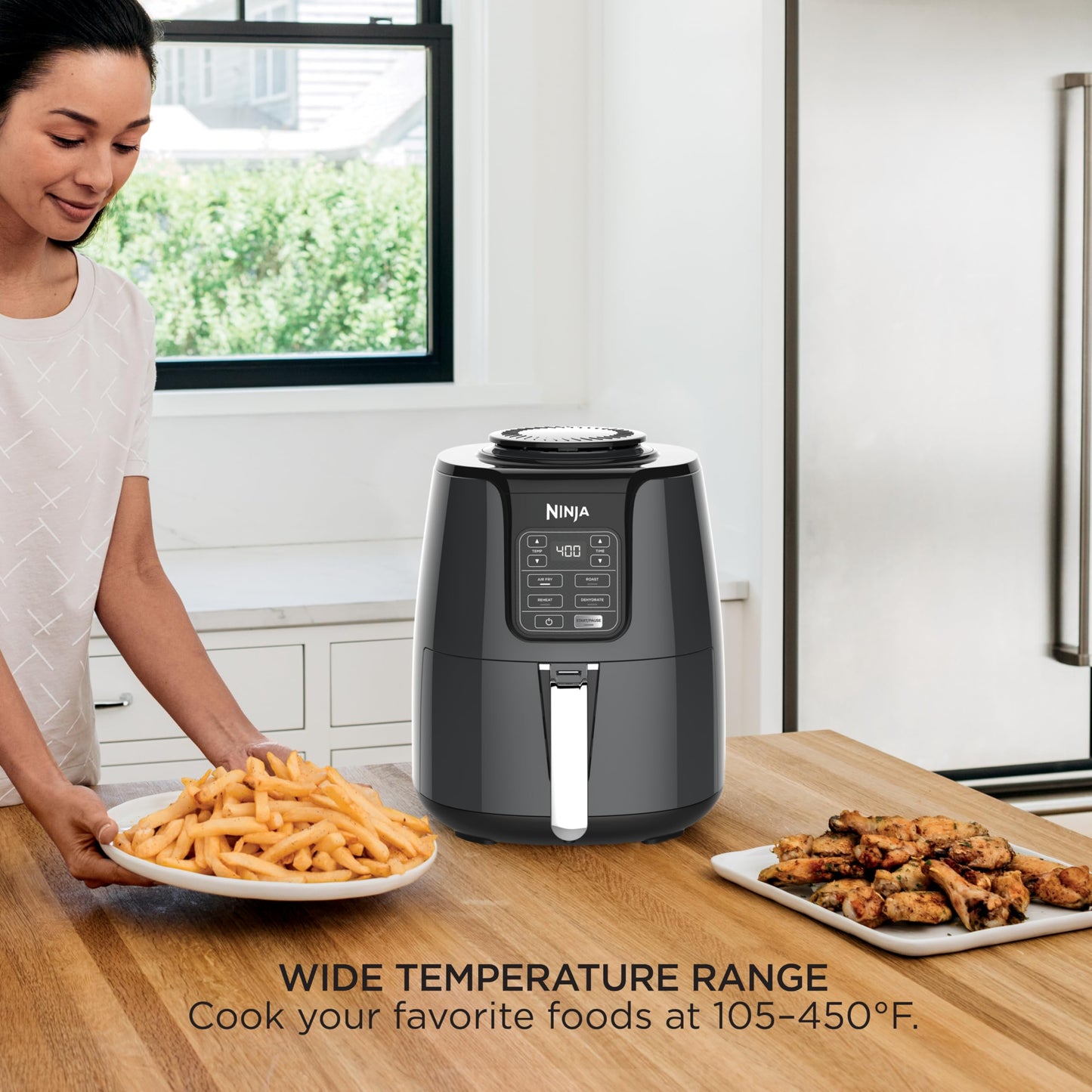 NINJA AF101C, Air Fryer, 3.8L Less Oil Electric Air Frying, Equipped with Crisper Plate + Multi-Layer Rack + Non Stick Basket, Programmable Control Panel, Black, 1550W, (Canadian Version) 🍁 All In One Marketplace Canada