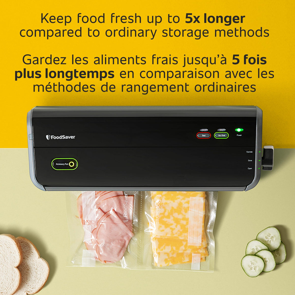 FoodSaver Vacuum Sealer Machine with Portable Handheld Sealer, 12 Vacuum Seal Bags and 2 Rolls - Black - FM2010 🍁 All In One Marketplace Canada