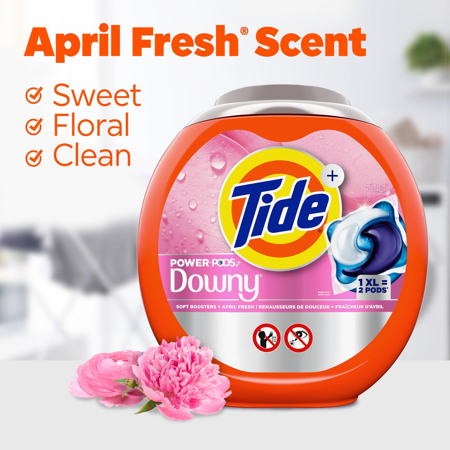 Tide Power PODs + Downy Laundry Detergent Pods, Soft Boosters + April Fresh, 63 Count 🍁 All In One Marketplace Canada