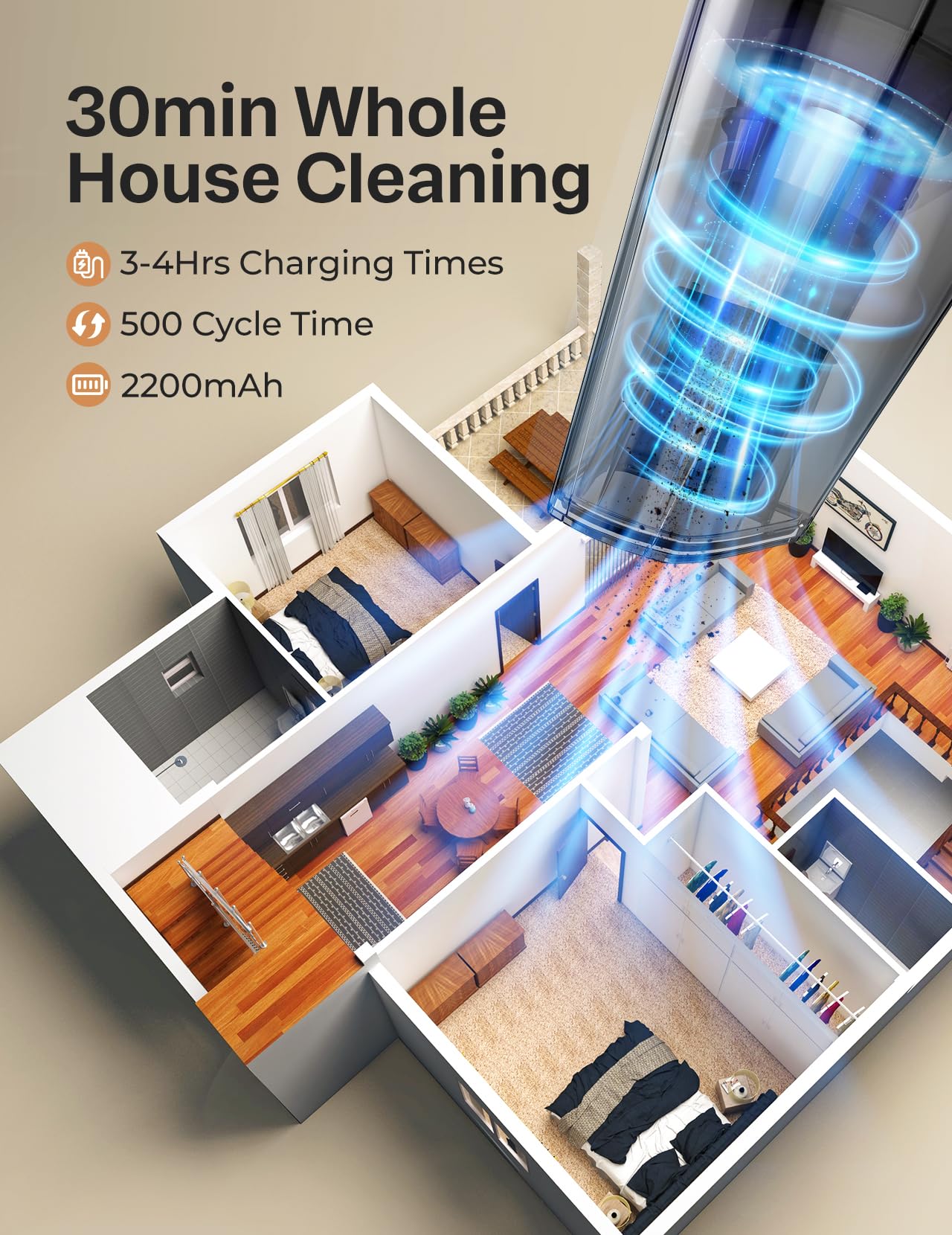 Handheld Vacuum Cleaner, Powerful Suction Portable Lightweight Hand Held Vacuum Cordless with 25-30Mins Long Runtime Rechargeable Battery Quick Charge for Home, Car, Carpet Stairs, Pet Hair Cleaning 🍁 All In One Marketplace Canada