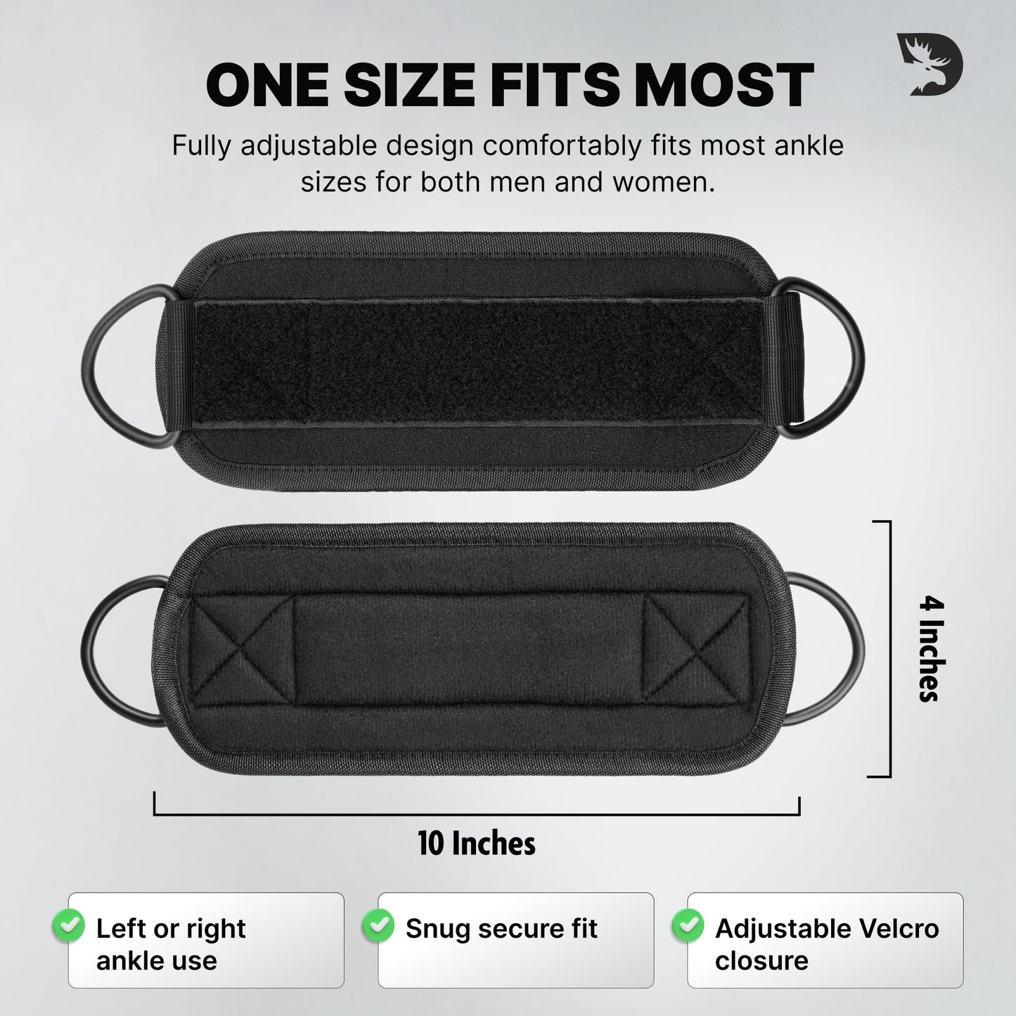 DMoose Ankle Straps for Cable Machines for Kickbacks, Glute Workouts, Leg Extensions, Curls, and Hip Abductors for Men and Women, Adjustable Ankle Strap with Double D-Rings and Neoprene Support 🍁 All In One Marketplace Canada