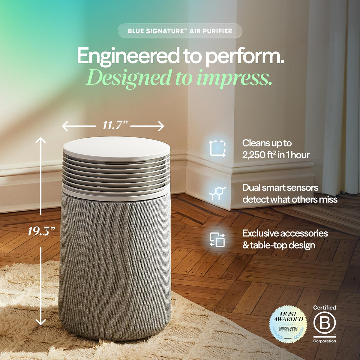 BLUEAIR Blue Signature SP3i Air Purifier for Medium Rooms up to 2,250 sq ft, HEPASilent Filtration, WiFi Smart Control, Auto Mode, Odor & Smoke Removal, Pet Hair & Dust, AHAM Verified, Table Design 🍁 All In One Marketplace Canada