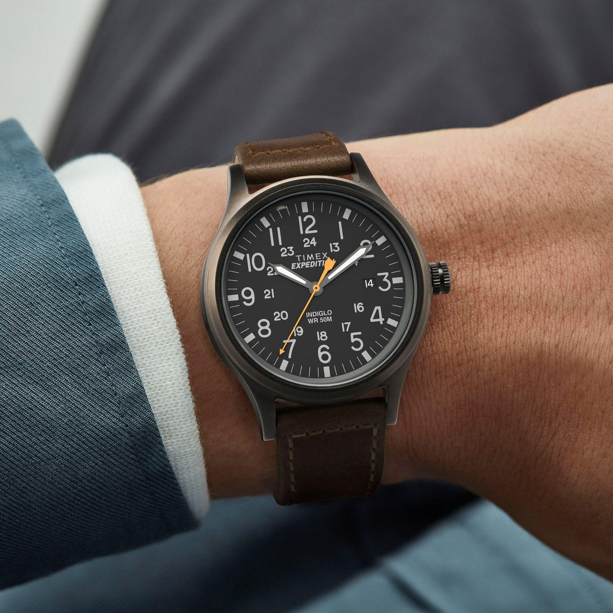 Timex Men's TW4B12500 Expedition Scout 40mm Brown/Black Leather Strap Watch 🍁 All In One Marketplace Canada