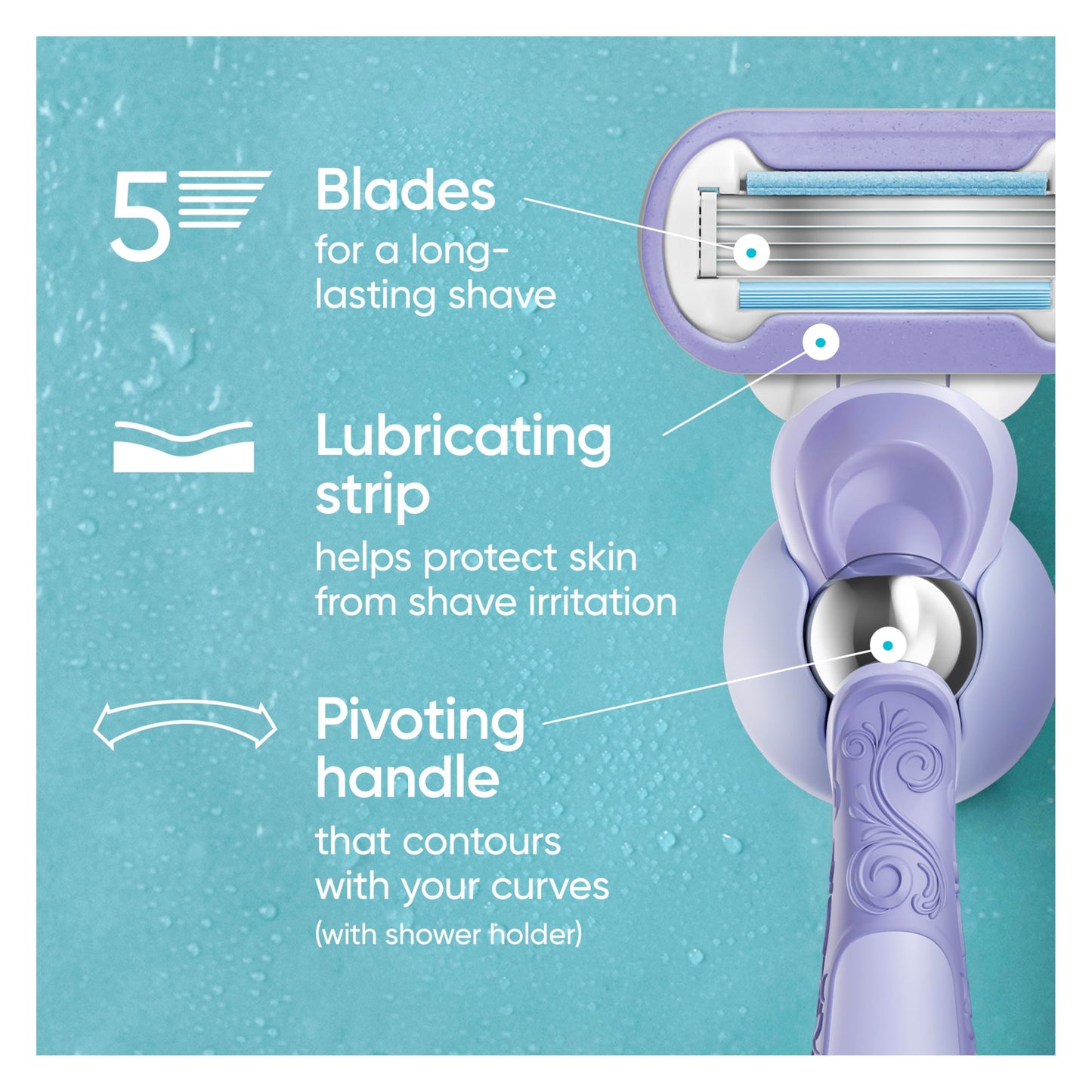 Gillette Razor for Women, Venus Razors Extra Smooth Contour, 5-Blade Cartridges, 1 Handle + 4 Refills + Pivoting Head + Shower Holder 🍁 All In One Marketplace Canada