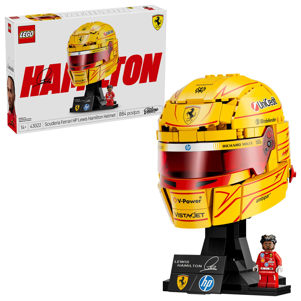 LEGO Editions Scuderia Ferrari HP Lewis Hamilton Helmet - Building Set for Teens, Ages 14+ - Collectible F1 Display - Bedroom or Home Office Decor - Gift for Racing Fans - 43022 🍁 All In One Marketplace Canada