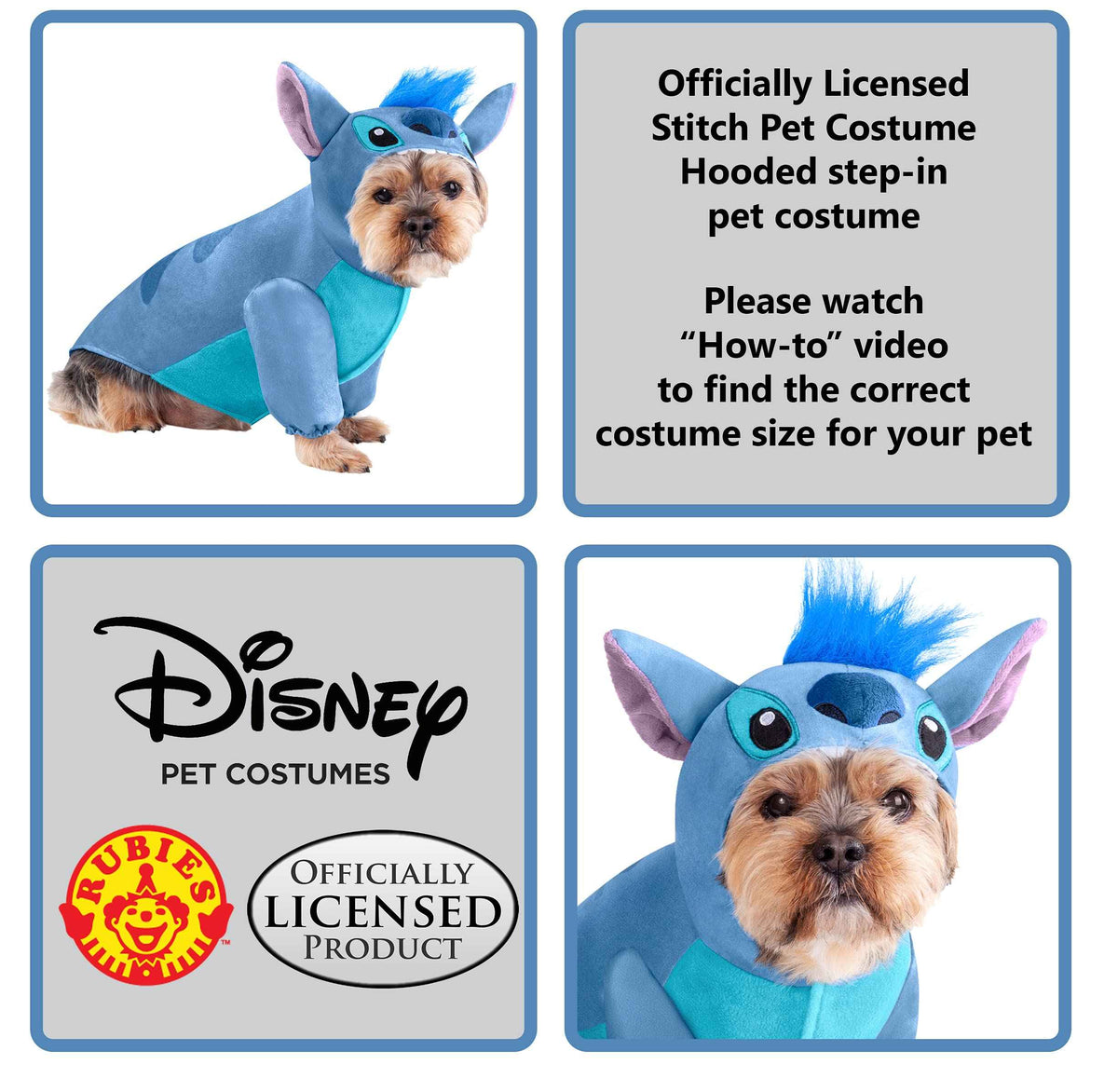 Rubies Disney Lilo & Stitch - Stitch Pet Costume, Medium for Themed Parties and Halloween