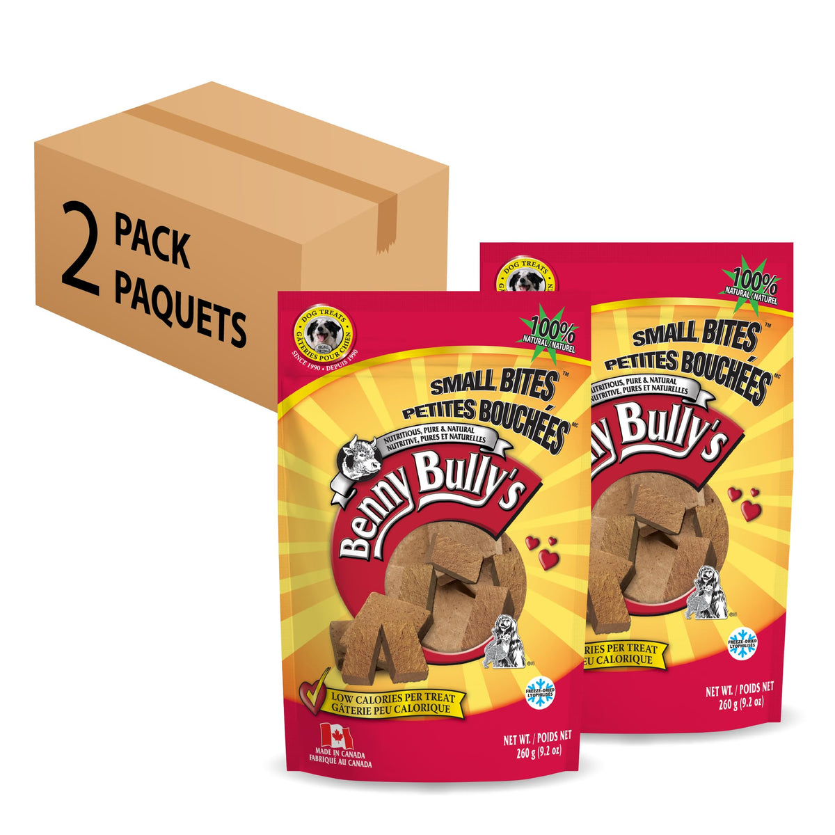 Benny BULLYS Chops Beef Liver Dog Treats, Freeze-Dried, Low Fat, High Energy & Nutrient Rich Food for Your Furry Friend, All Natural Ingredients 2X Small Bites- 520g/ 18.3oz 🍁 All In One Marketplace Canada