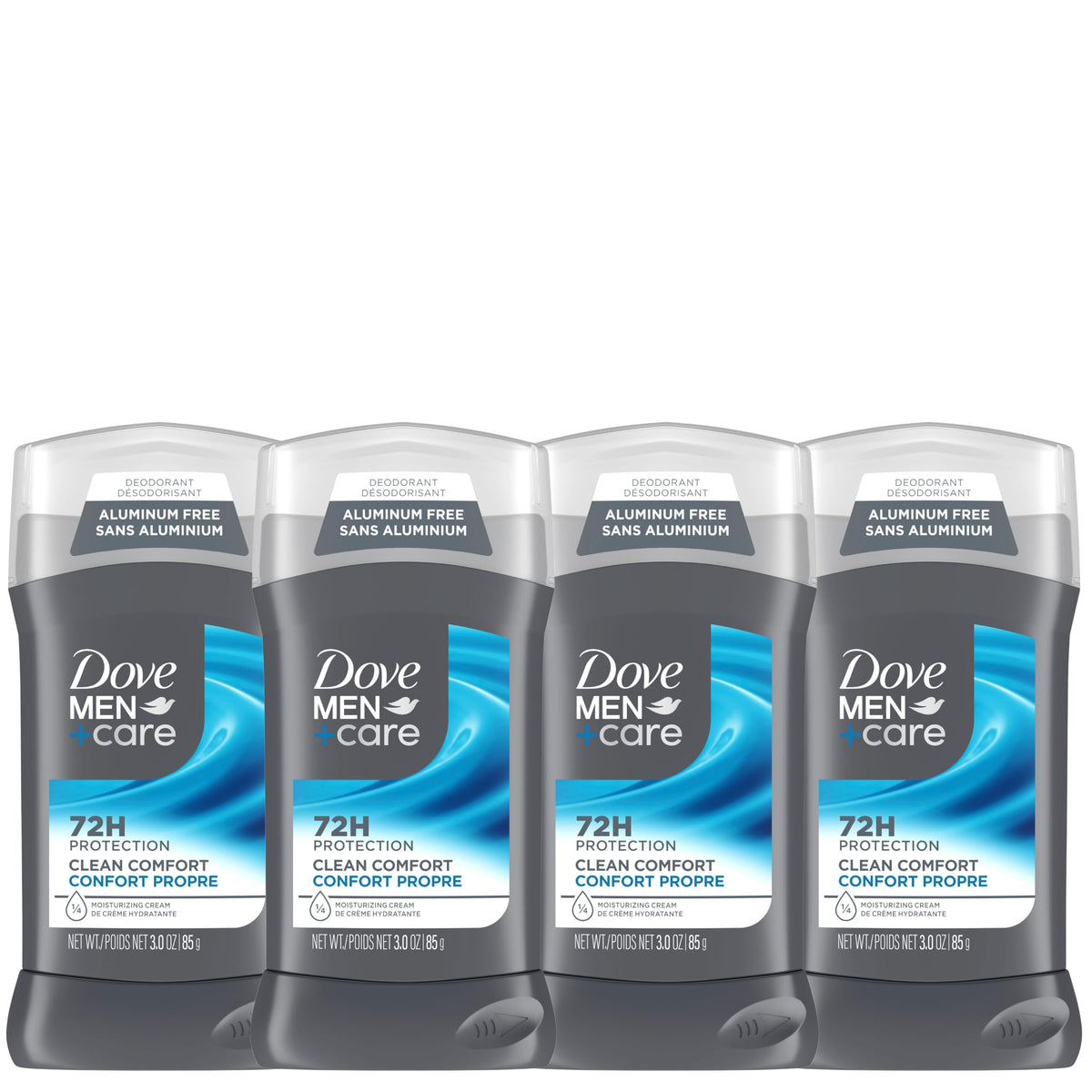 Dove Men+Care Deodorant Stick aluminum-free deodorant formula for 72H protection Clean Comfort with ¼ moisturizing cream, 85g (Pack of 4) 🍁 All In One Marketplace Canada