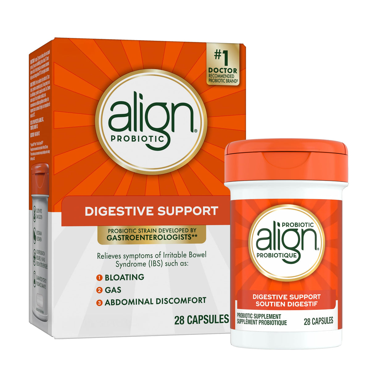 Align Probiotic Digestive Support, IBS Symptom Relief: Gas, Abdominal Discomfort, Bloating, Helps Healthy Intestinal Flora for Women & Men, 28 Capsules 🍁 All In One Marketplace Canada
