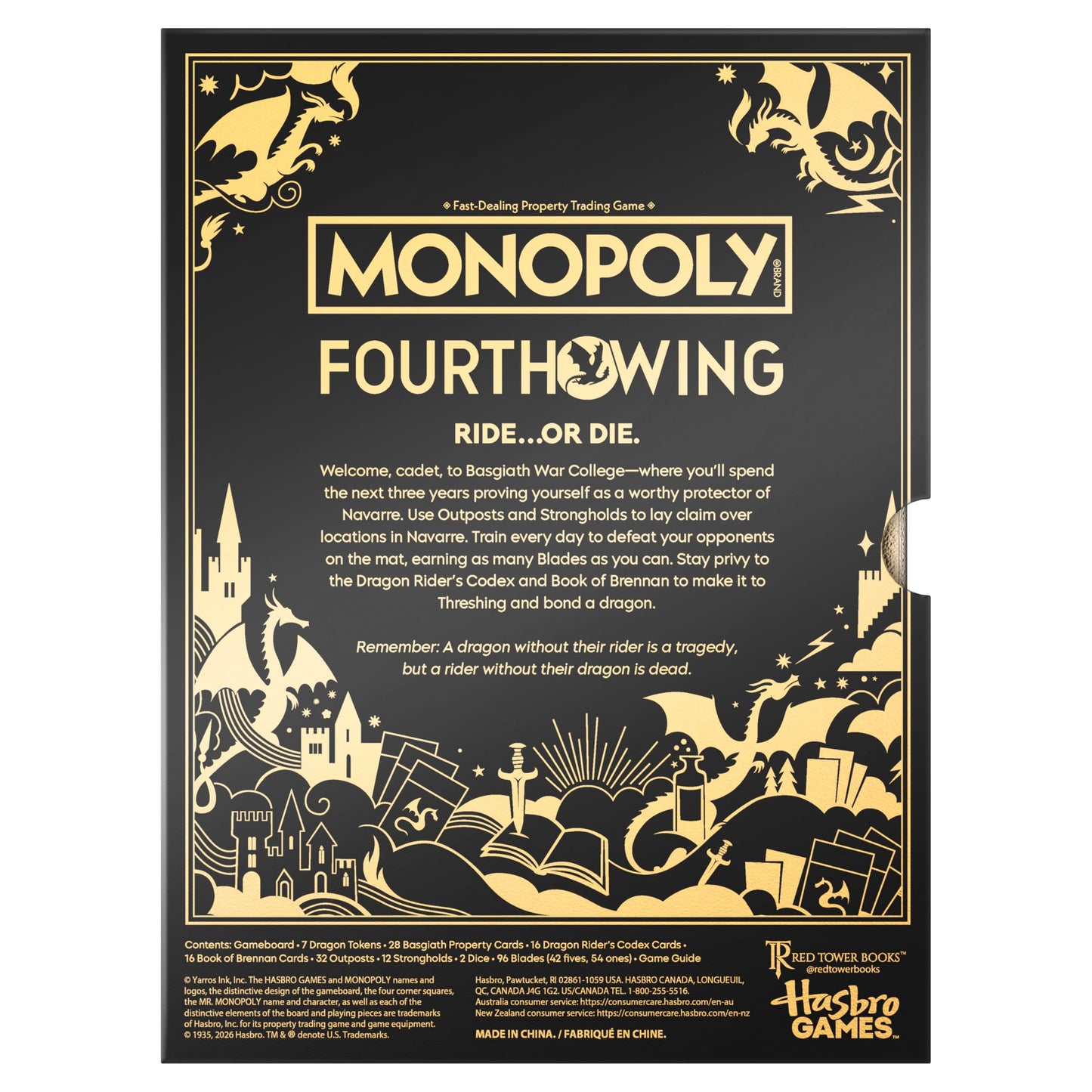 Monopoly Fourth Wing Edition Board Game for Adults | Officially Licensed Game Inspired by the Empyrean Series, Book 1 | 2-6 Players | Ages 17+ 🍁 All In One Marketplace Canada