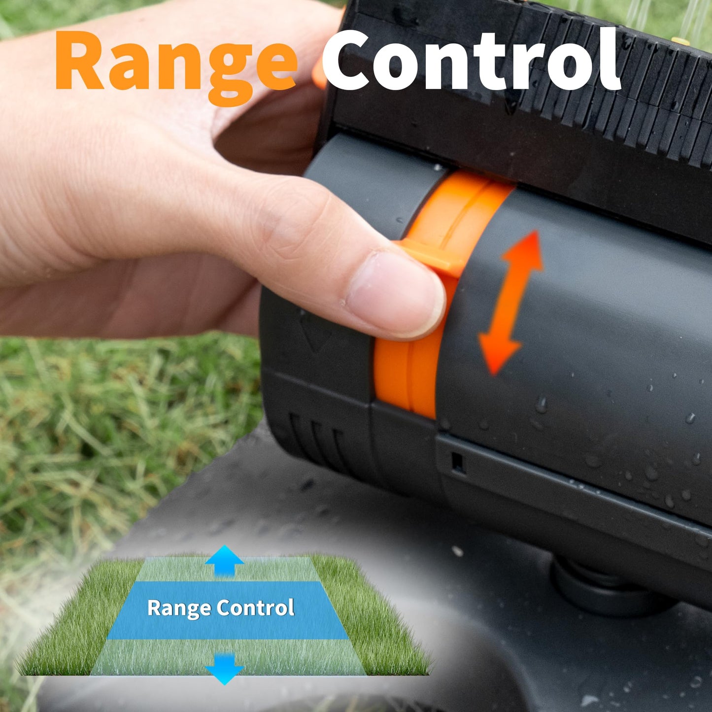 Diivoo Mini Turbo Oscillating Sprinkler, Garden Sprinkler with Large Base, Water Sprinkler for Yard, Adjustable Width, Range and Flow Rate, 16 Nozzles, Grey 🍁 All In One Marketplace Canada