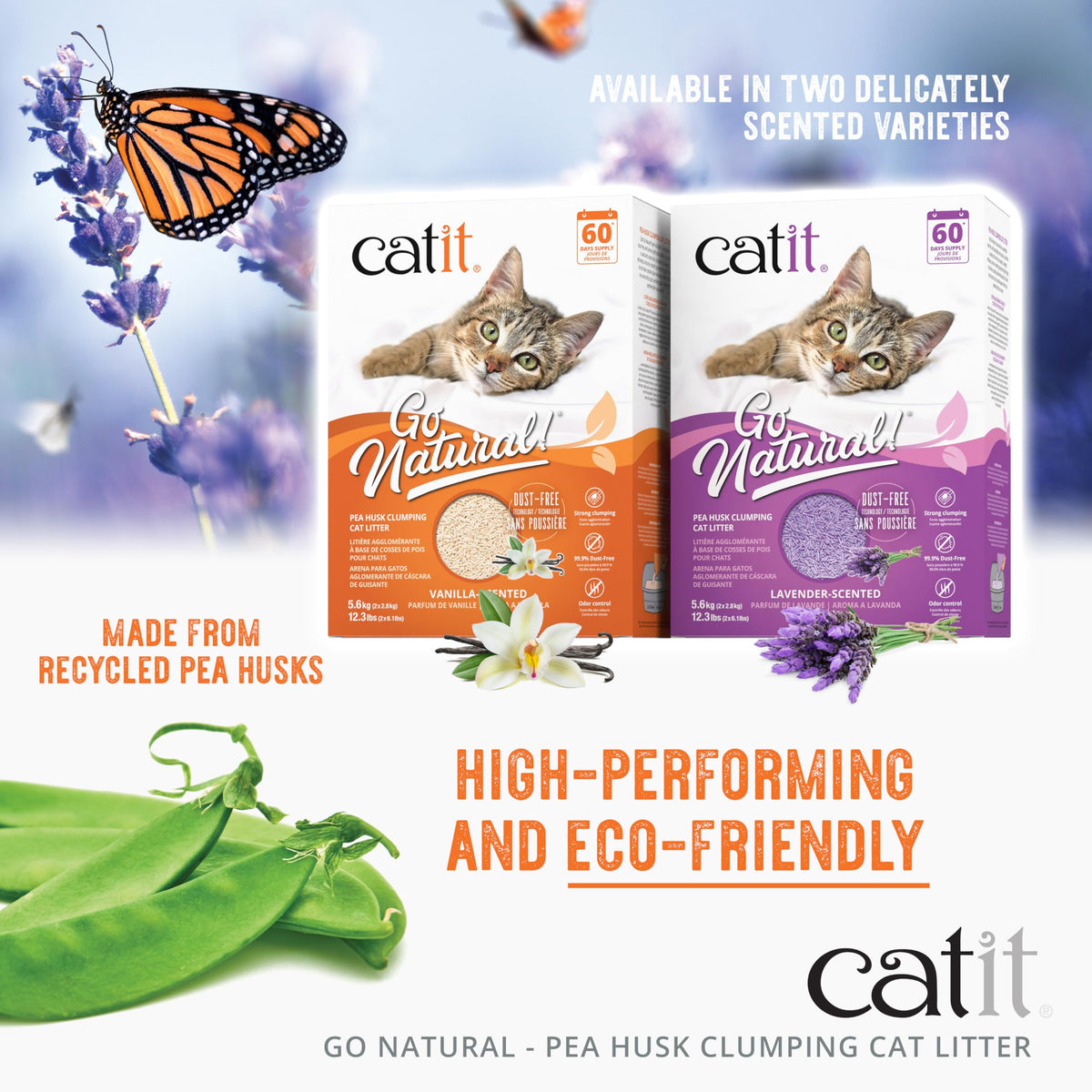 Catit Go Natural Pea Husk Clumping Cat Litter, Tofu, Vanilla 5.6 kg, Dust Free & Lightweight Cat Litter, Easy to Scoop Litiere Pour Chat 🍁 All In One Marketplace Canada