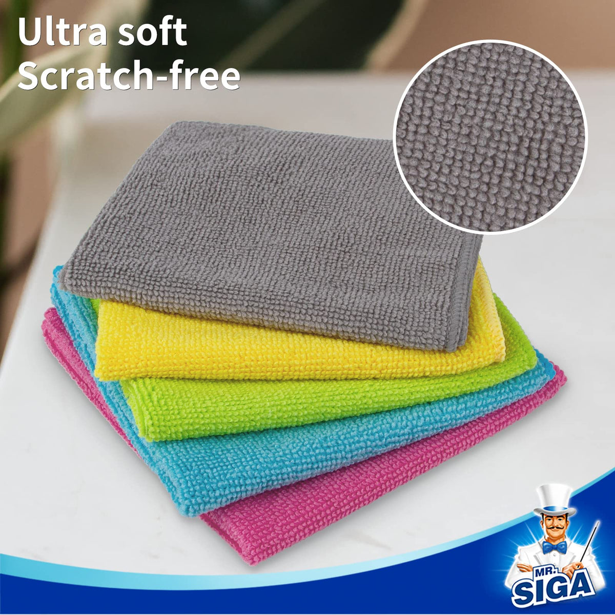 MR.SIGA Microfiber Cleaning Cloth, All-Purpose Cleaning Towels, Pack of 50, Size 11.8 x 11.8 in 🍁 All In One Marketplace Canada