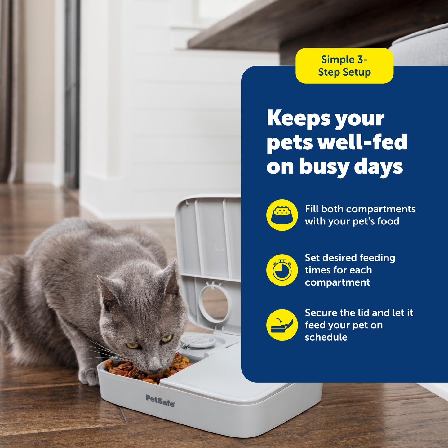 PetSafe Analog 2 Meal Programmable Pet Feeder, Automatic Dog and Cat Feeder - Dry or Semi-Moist Pet Food Dispenser, Slow Feed Portion Control (3 Cup/16 Ounce Total Capacity), Tamper-Resistant Design 🍁 All In One Marketplace Canada