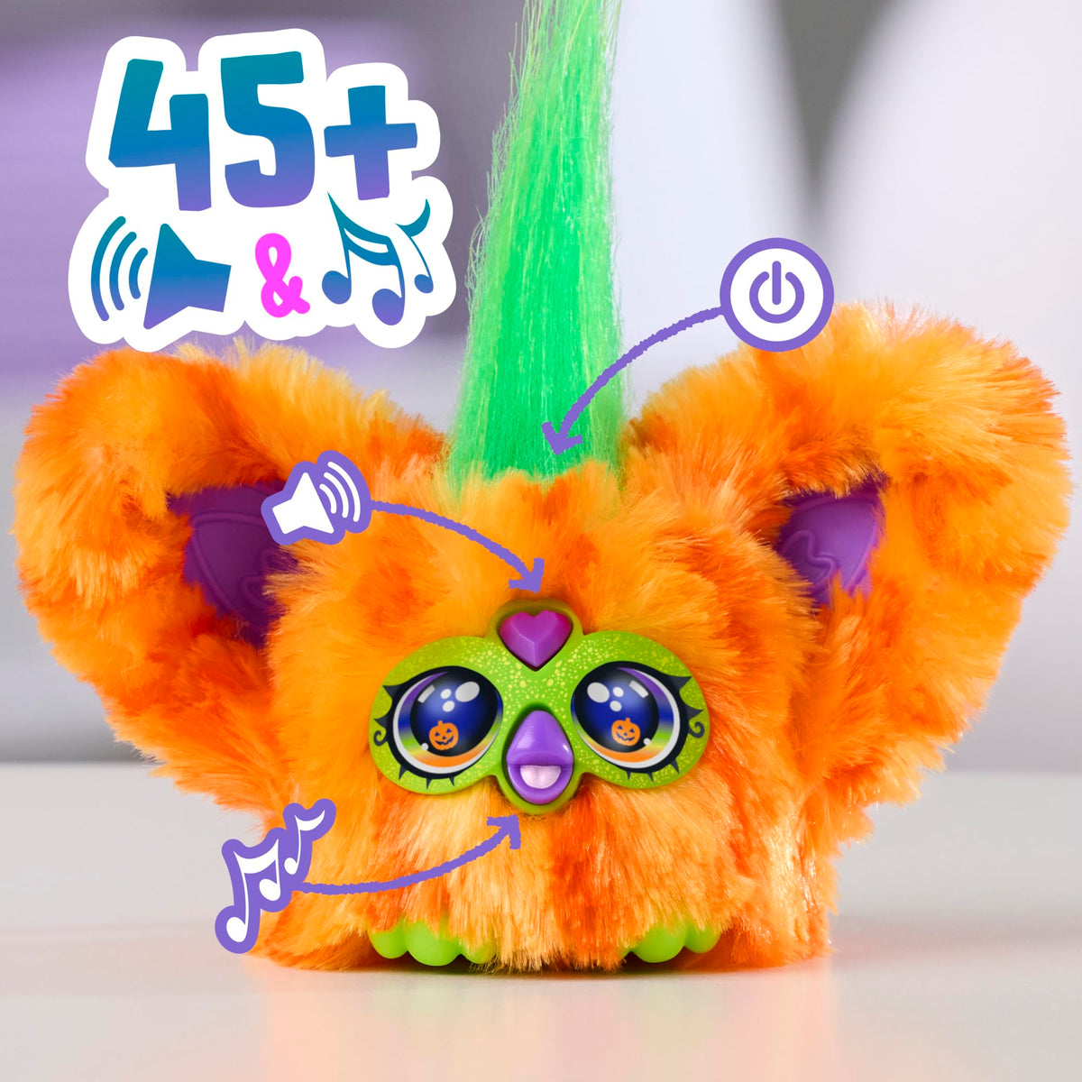 Furby Furblets 2 Pack of Fall Edition Mini Friends Trick-Ee & Boo-Kin, Electronic Halloween Plush Toys for Girls & Boys 6+, Multicolor