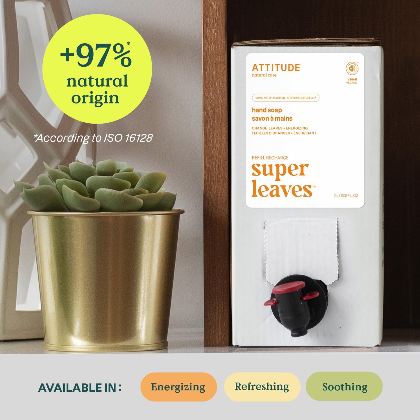 ATTITUDE Hand Soap, Made in Canada, EWG Verified, Plant and Mineral-Based Ingredients, Vegan Beauty and Personal Care Products, Bulk Refill, Orange Blossom & Eucalyptus, 2 Liters 🍁 All In One Marketplace Canada