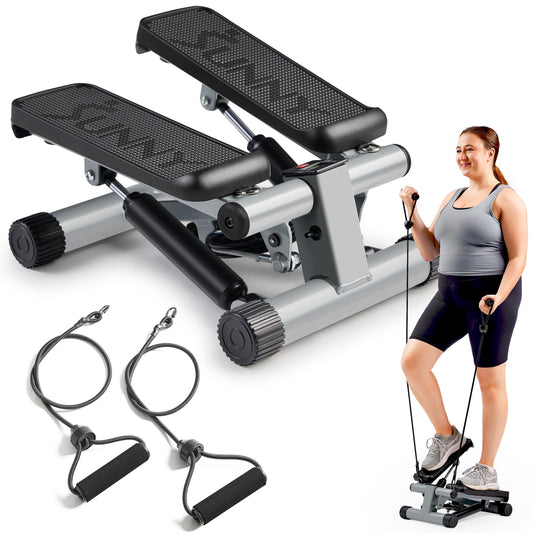 Sunny Health & Fitness Mini Stepper for Exercise, Low-Impact Stair Step Cardio Equipment with Resistance Bands, Digital Monitor - NO. 012-S 🍁 All In One Marketplace Canada