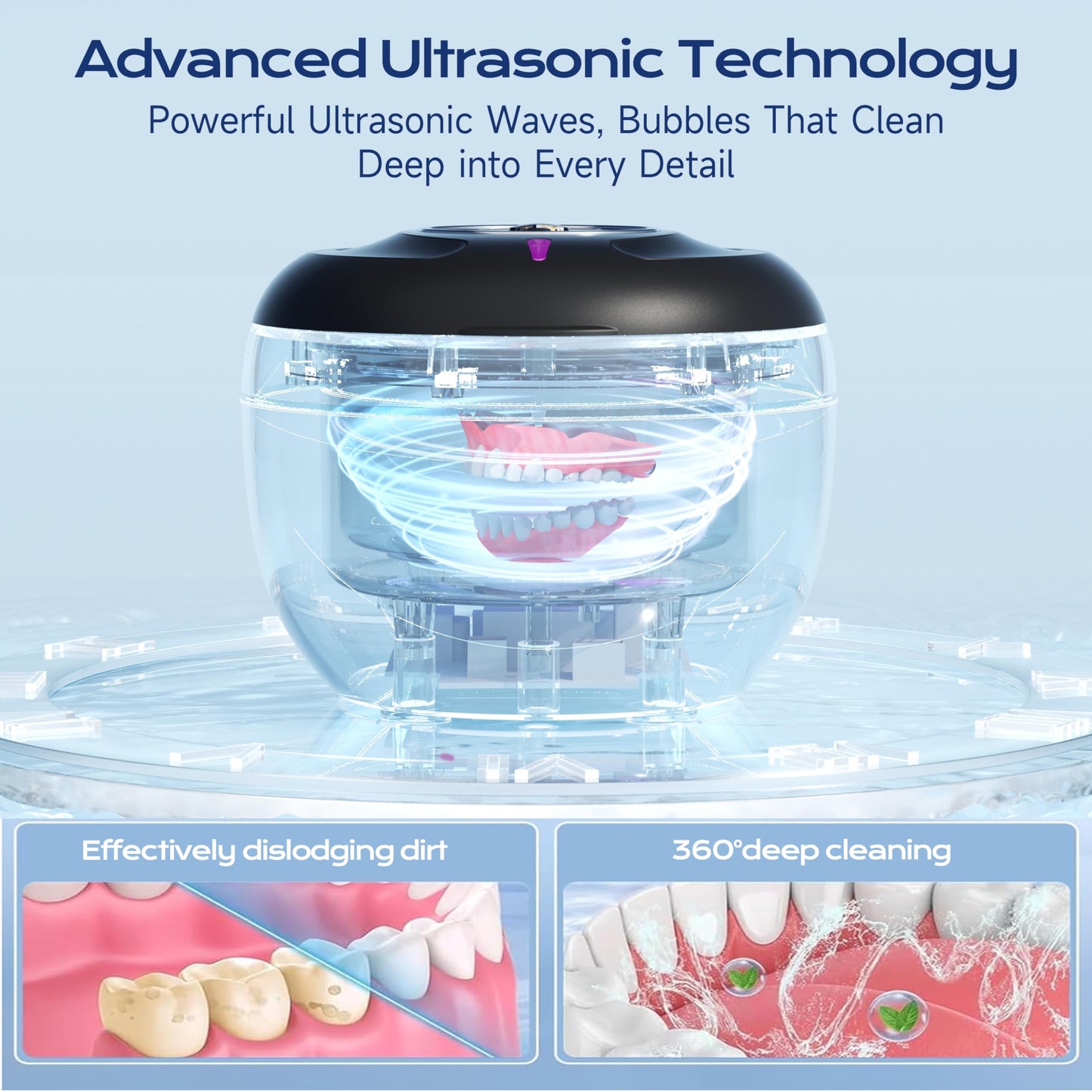 Ultrasonic Retainer Cleaner(2026 Upgraded), 45kHz Cleaning Machine for Dentures, Mouth Guards, Braces, Toothbrush & Jewelry, 200ML Denture Cleaner with 4 Modes for Denture Appliances 🍁 All In One Marketplace Canada