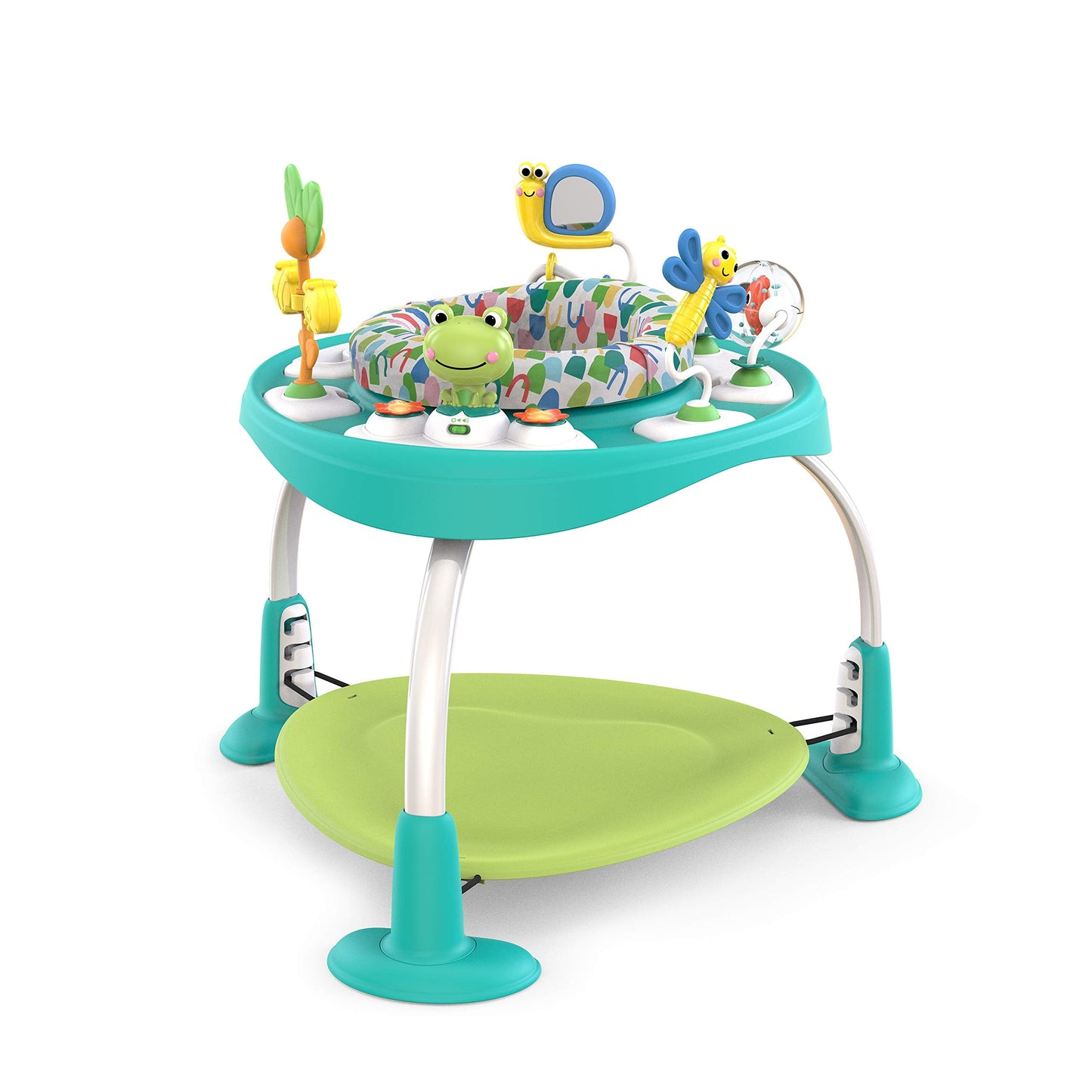 Bright Starts Bounce Bounce Baby 2-in-1 Activity Center Jumper & Table - Playful Pond (Green), 6 Months+ 🍁 All In One Marketplace Canada