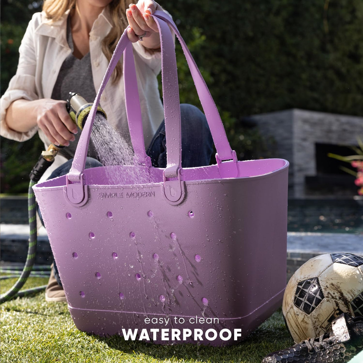 Simple Modern Waterproof Rubber Beach Bag | Extra Large | Beige 🍁 All In One Marketplace Canada