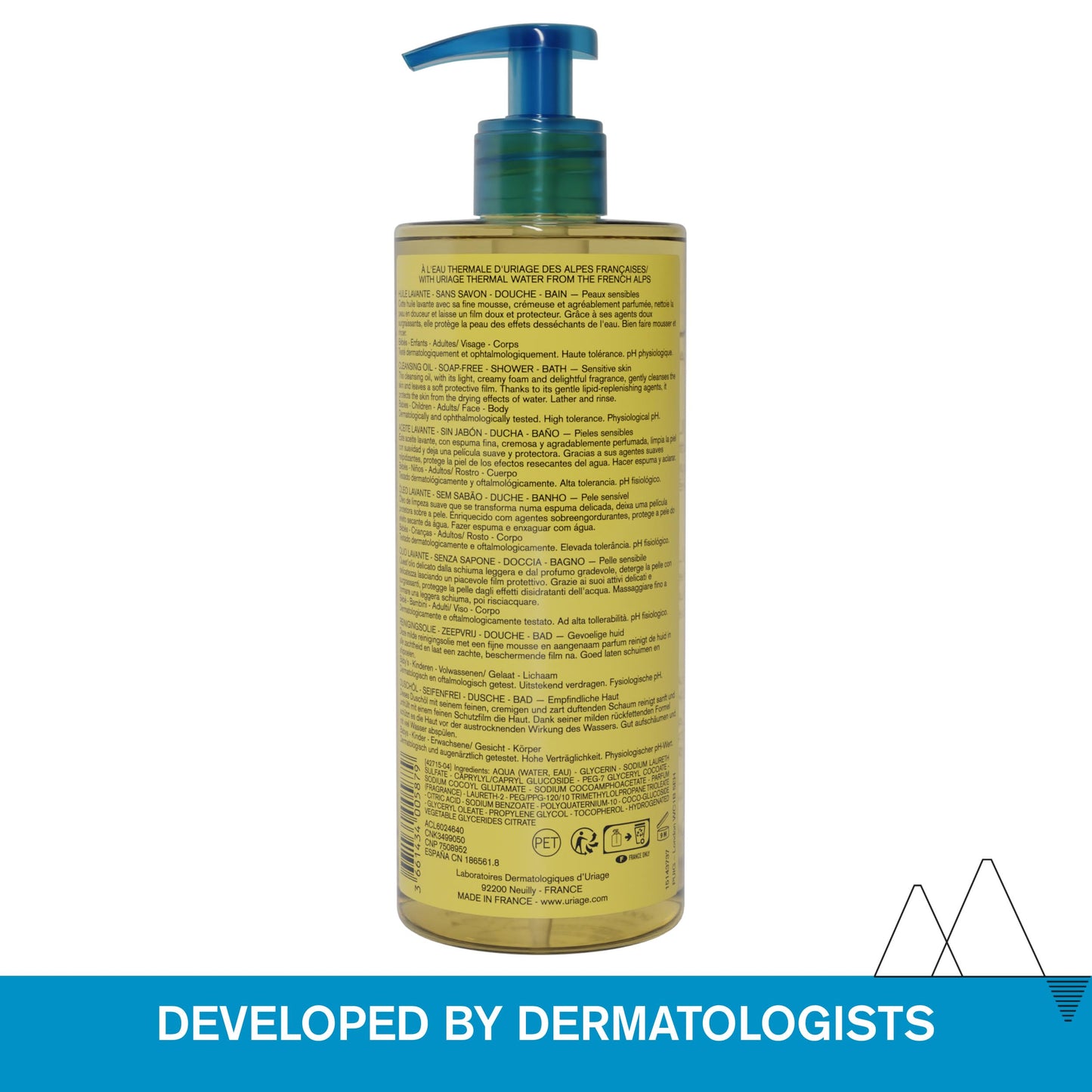Uriage Cleansing Soothing Oil - Face & Body Daily Cleanser & Shower Oil With Glycerin & Ceramides - Whole Family Format, Babies, Children & Adults - Sensitive Skin - Soap-Free, Fragrance-Free - 500ml 🍁 All In One Marketplace Canada