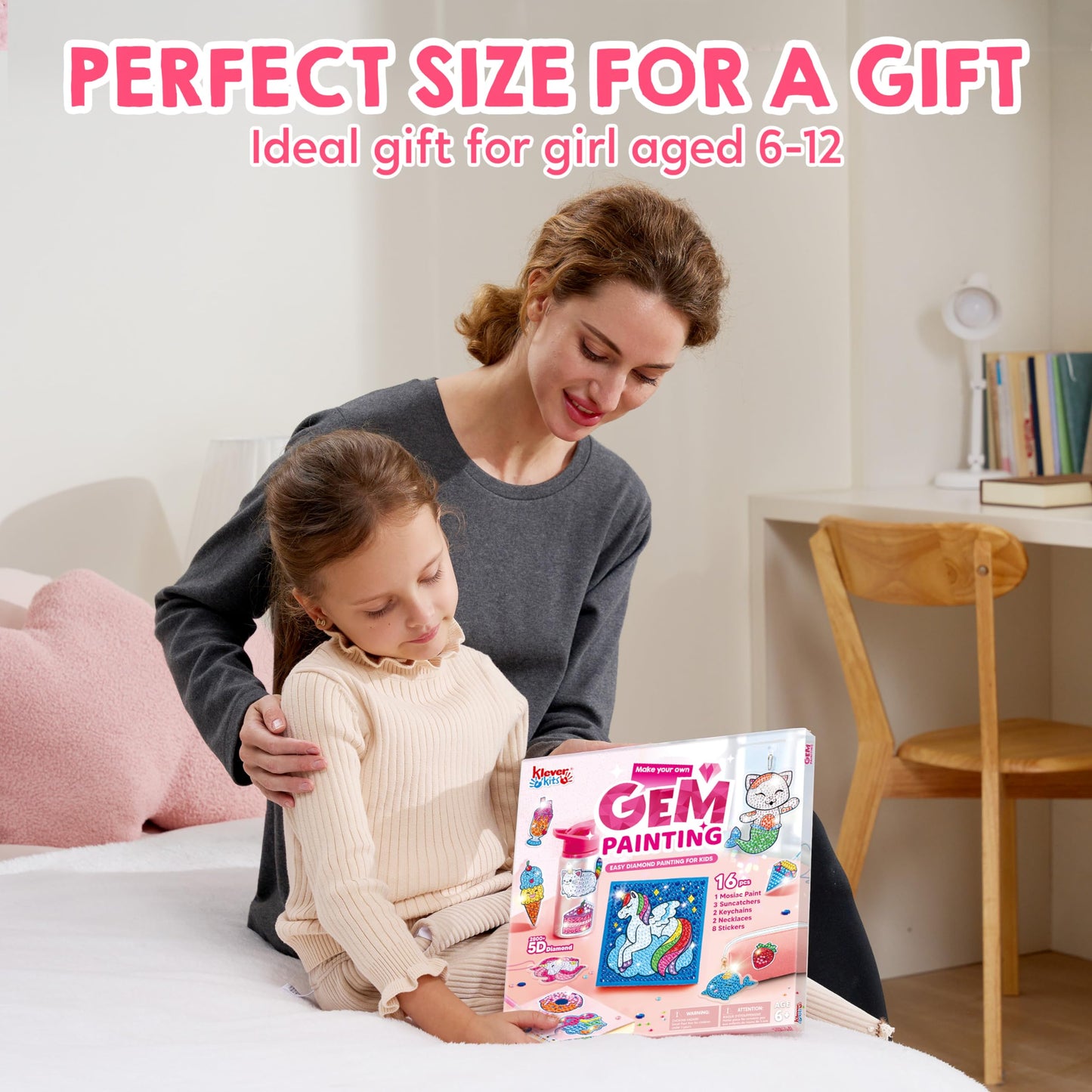 Klever Kits 16 Projects Gem Painting, Kids Diamond Art Painting Kit with 5D Gem, Arts and Crafts for Girls Ages 6-12,Art Gift Ideas for Girls Crafts Ages 6, 7, 8, Girl Gifts, Easter Gifts for Kids 🍁 All In One Marketplace Canada