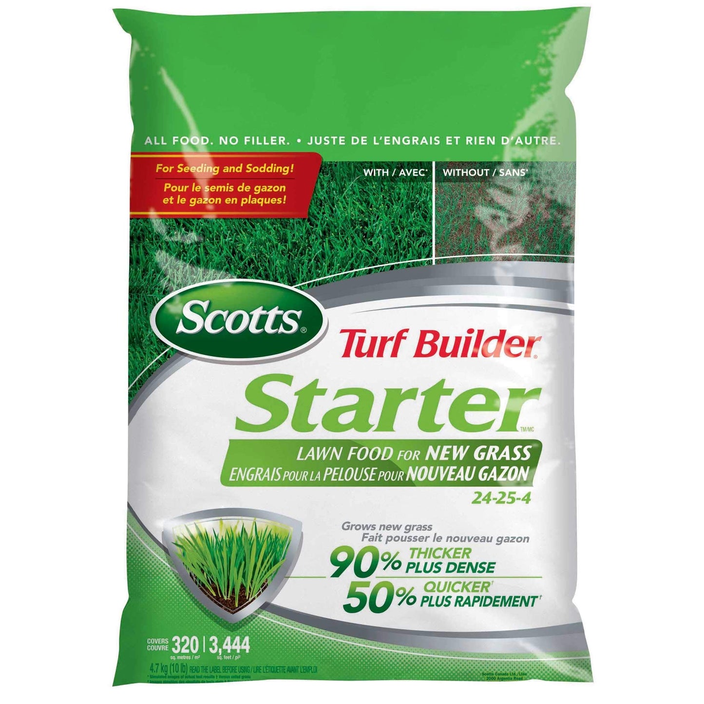 Scotts 3219 Turf Builder Starter Lawn Food for New Grass 24-25-4, 4.7kg for Coverage of 320m² 🍁 All In One Marketplace Canada