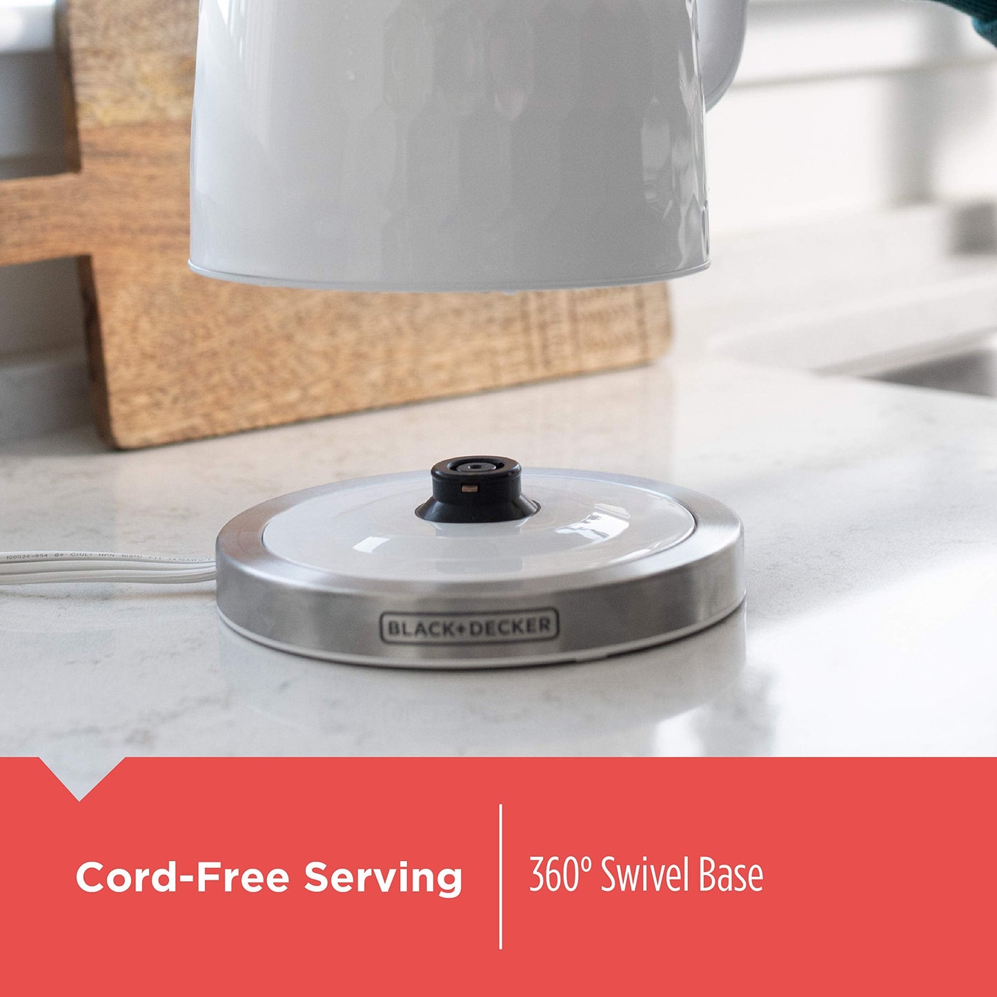 BLACK+DECKER Honeycomb Collection Rapid Boil 1.7L Electric Cordless Kettle with Premium Textured Finish, White, KE1560W 🍁 All In One Marketplace Canada