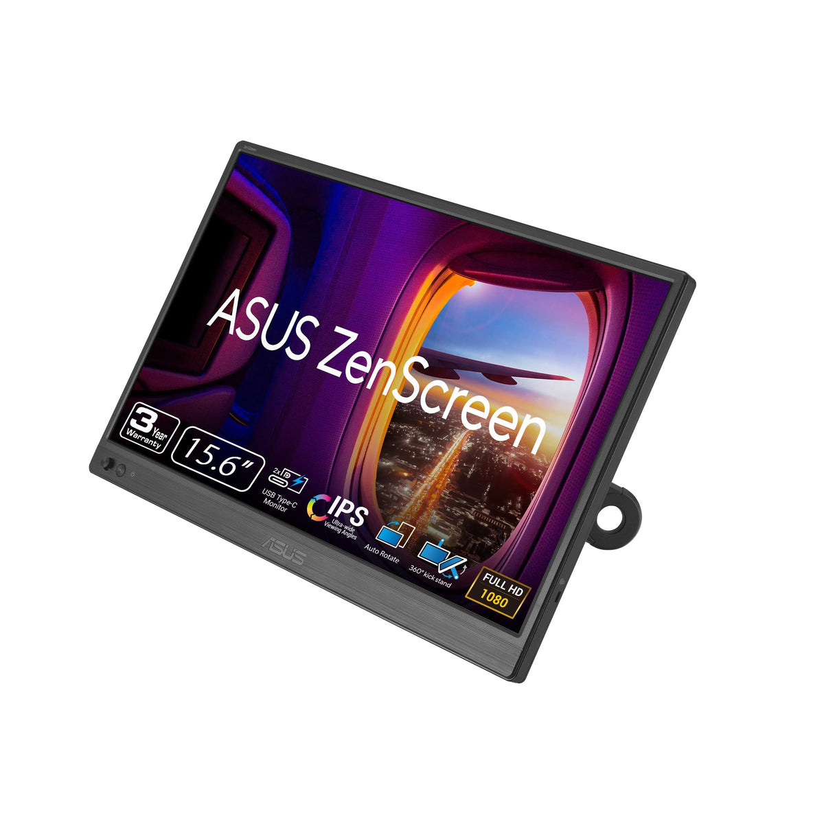 ASUS ZenScreen 15.6” Portable Monitor for Laptop (MB169CK) - Dual USB-C, Mini-HDMI, Plug & Play External Screen for Travel Dual Setup, Full HD, IPS, Anti-Glare Surface, 360° Kickstand, 3yr Warranty 🍁 All In One Marketplace Canada