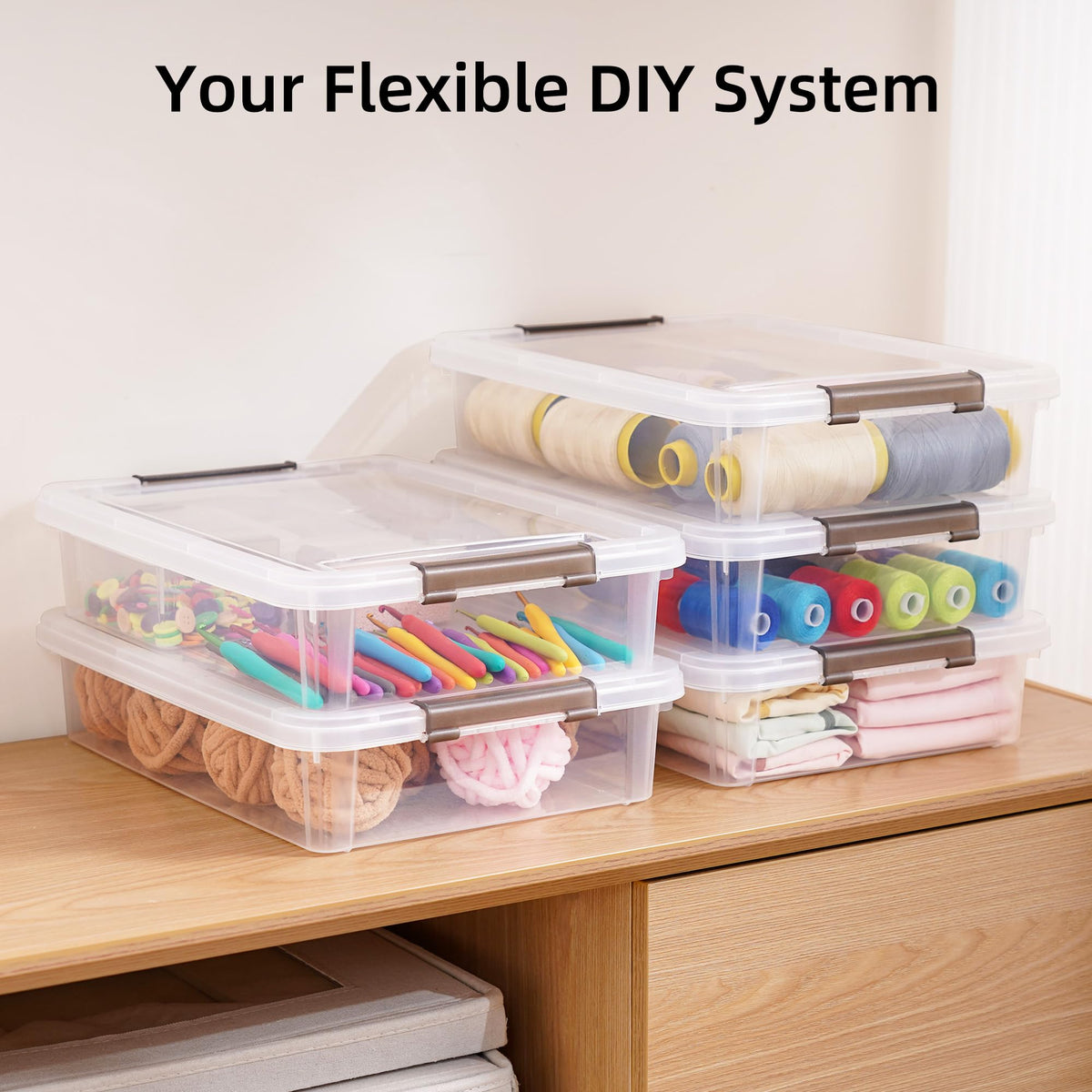 Citylife 3 PCS Plastic Storage Bins with Latching Lids Clear File Box Portable Storage Containers for Organizing A4 Paper, Document, Scrapbook, 14.65" x 10.43" x 2.87" 🍁 All In One Marketplace Canada
