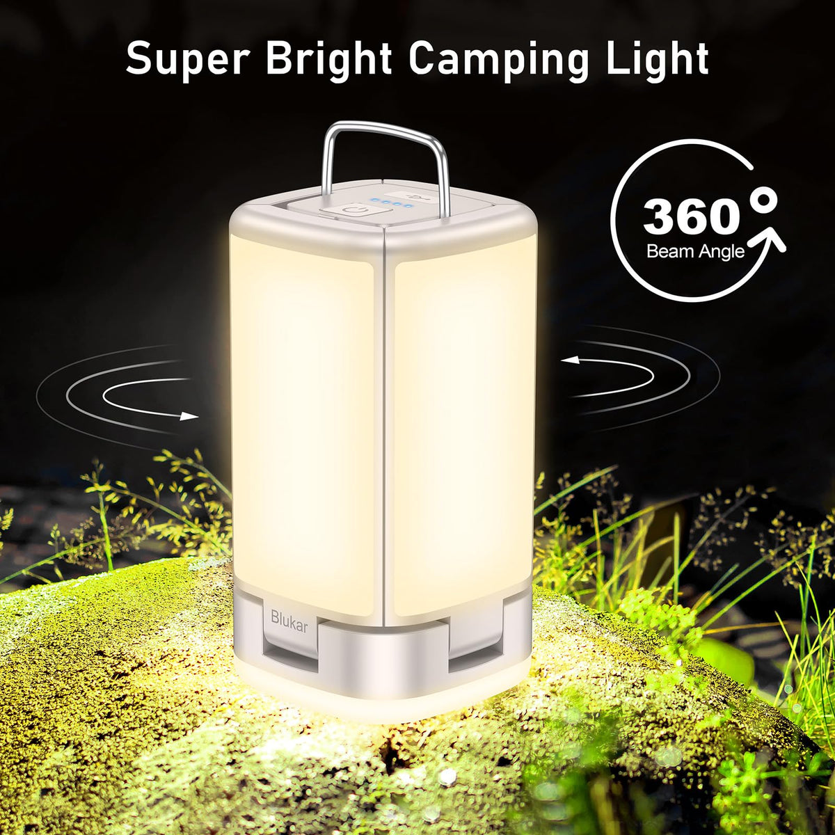 Blukar 116 LED Camping Lantern Rechargeable, 2000L Super Bright Camping Lights Lamp,7 Light Modes, 4800mAh Long Battery Life,90°Adjustable Outdoor Hanging Tent Accessories for Hiking Emergency Fishing 🍁 All In One Marketplace Canada